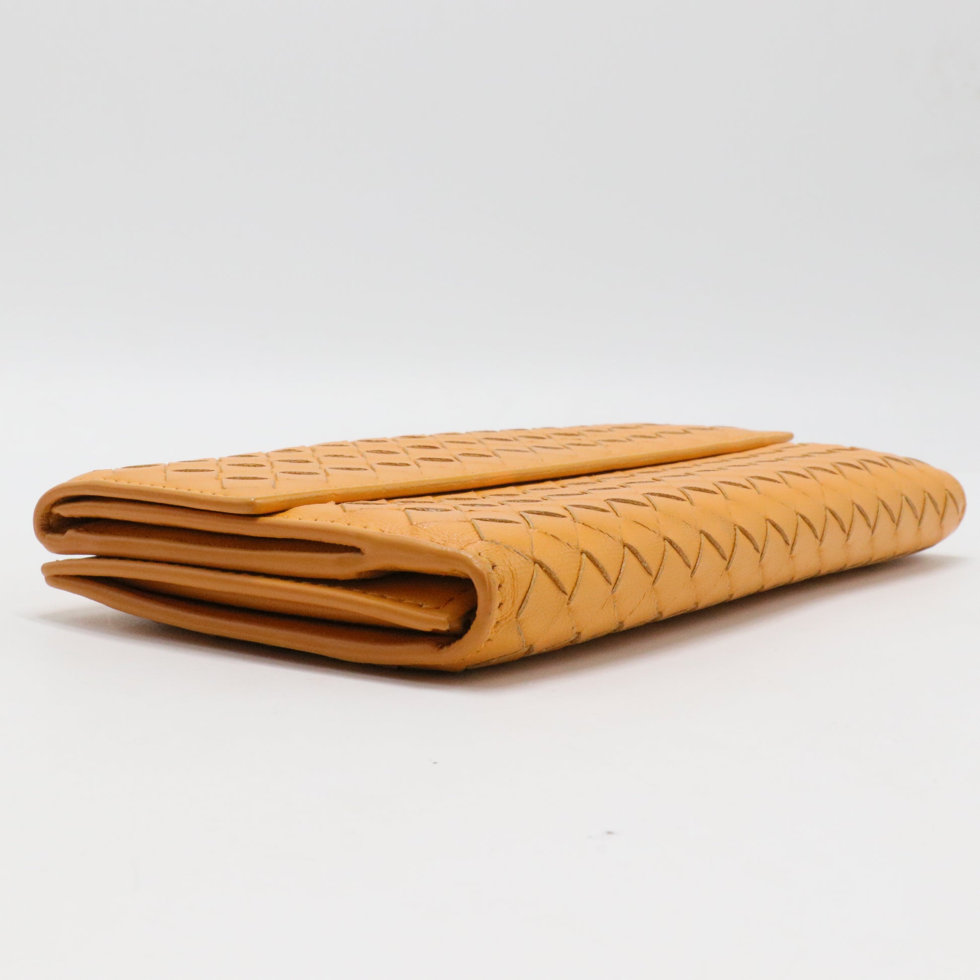 Nappa Intrecciato Continental Flap Wallet Cinnamon