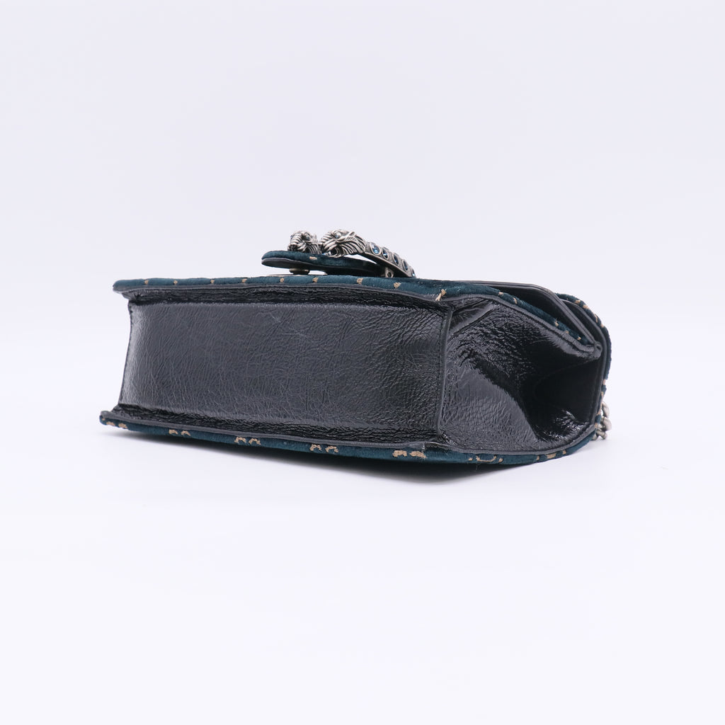 Gucci Dark Blue GG Embossed Velvet Dionysus Shoulder Bag twins LDJ5065