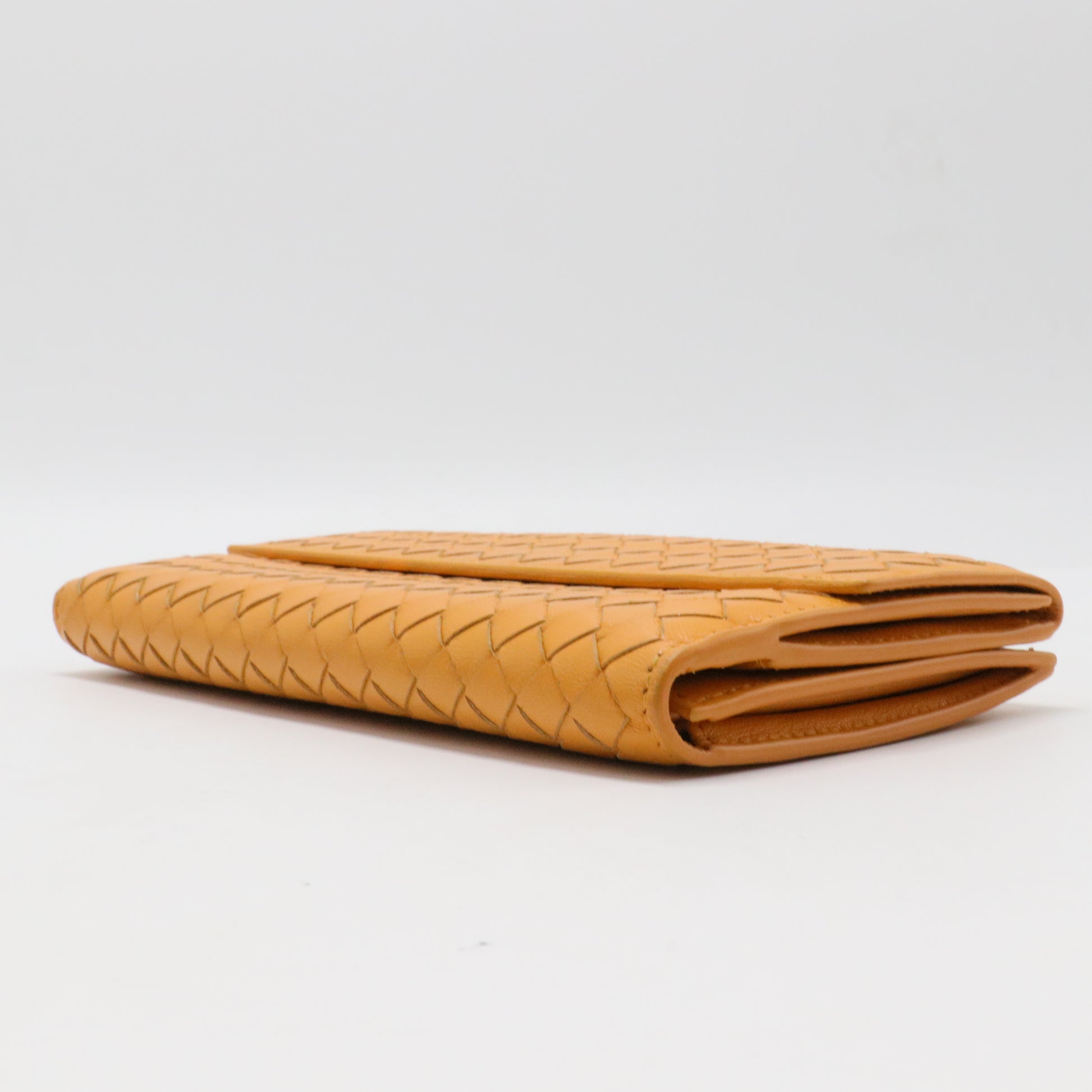 Nappa Intrecciato Continental Flap Wallet Cinnamon