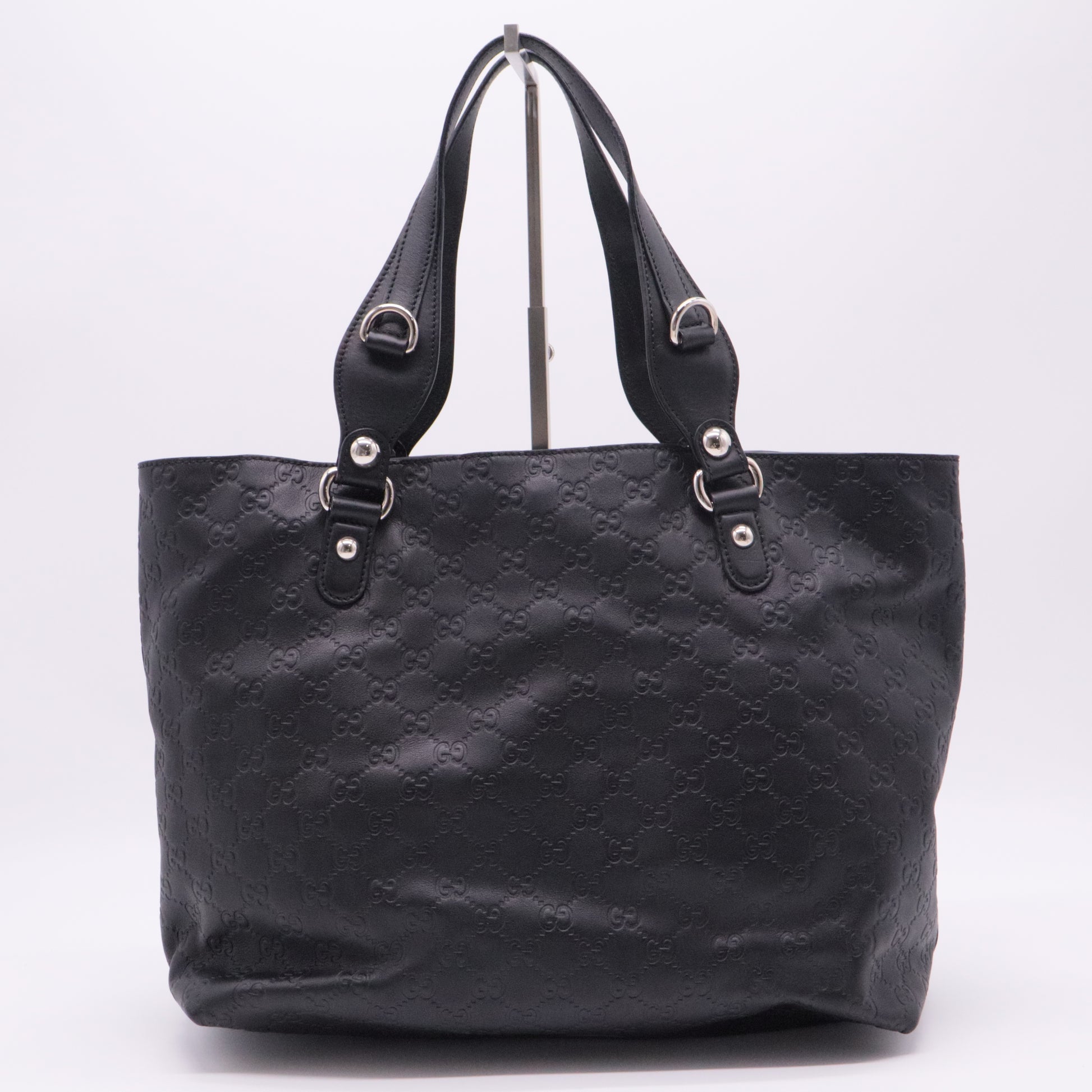 Black Guccissima Leather Icon Bit Tote Bag