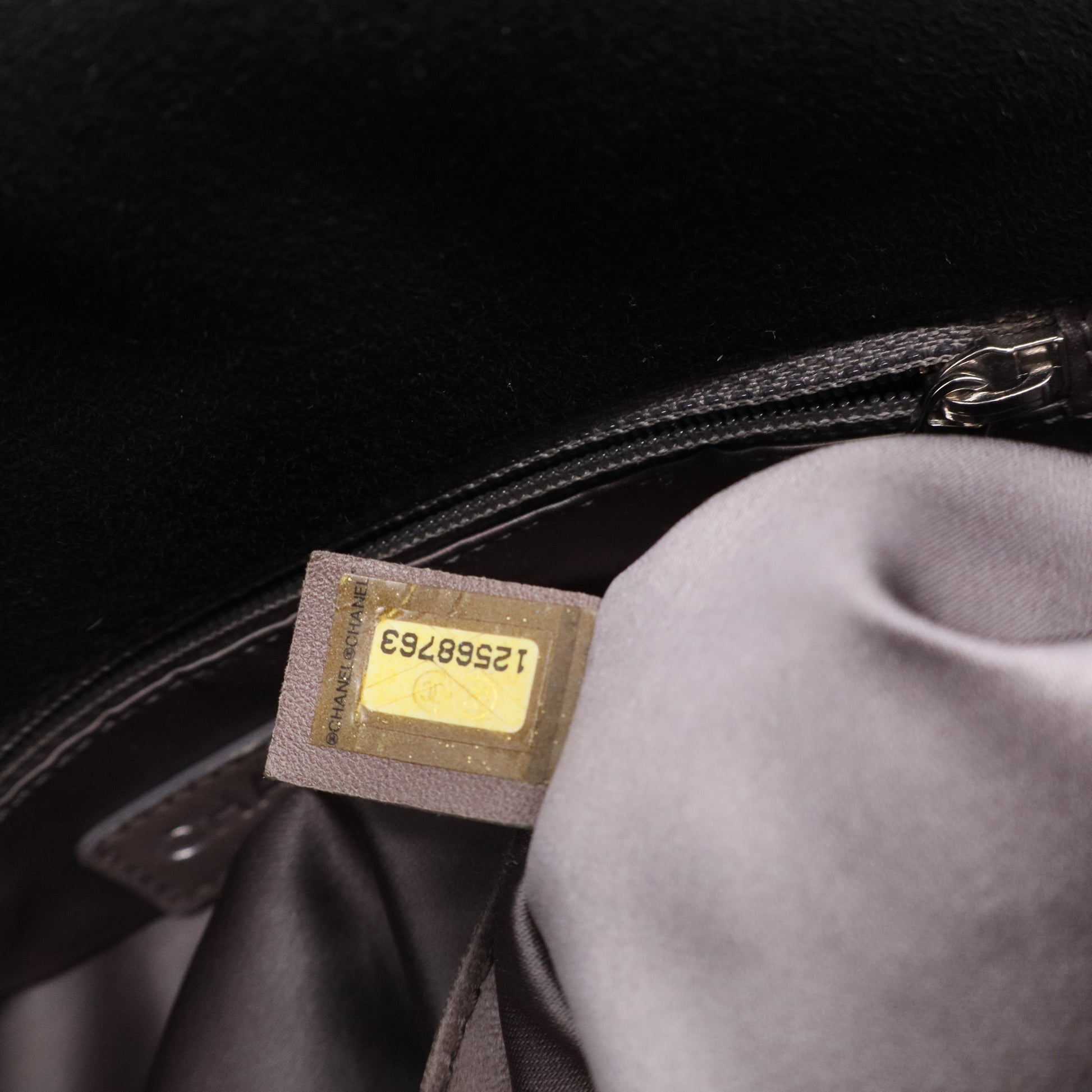 Black Quilted Suede CC Shoulder Bag Twins LDJ3123