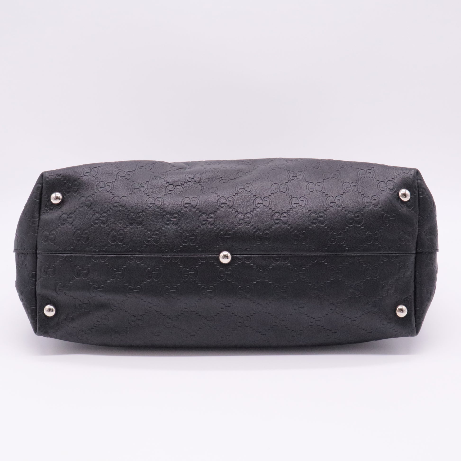 Black Guccissima Leather Icon Bit Tote Bag