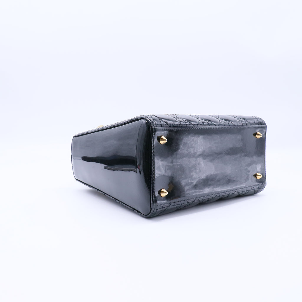 Patent Cannage Medium Lady Dior Black Twins LDJ4221