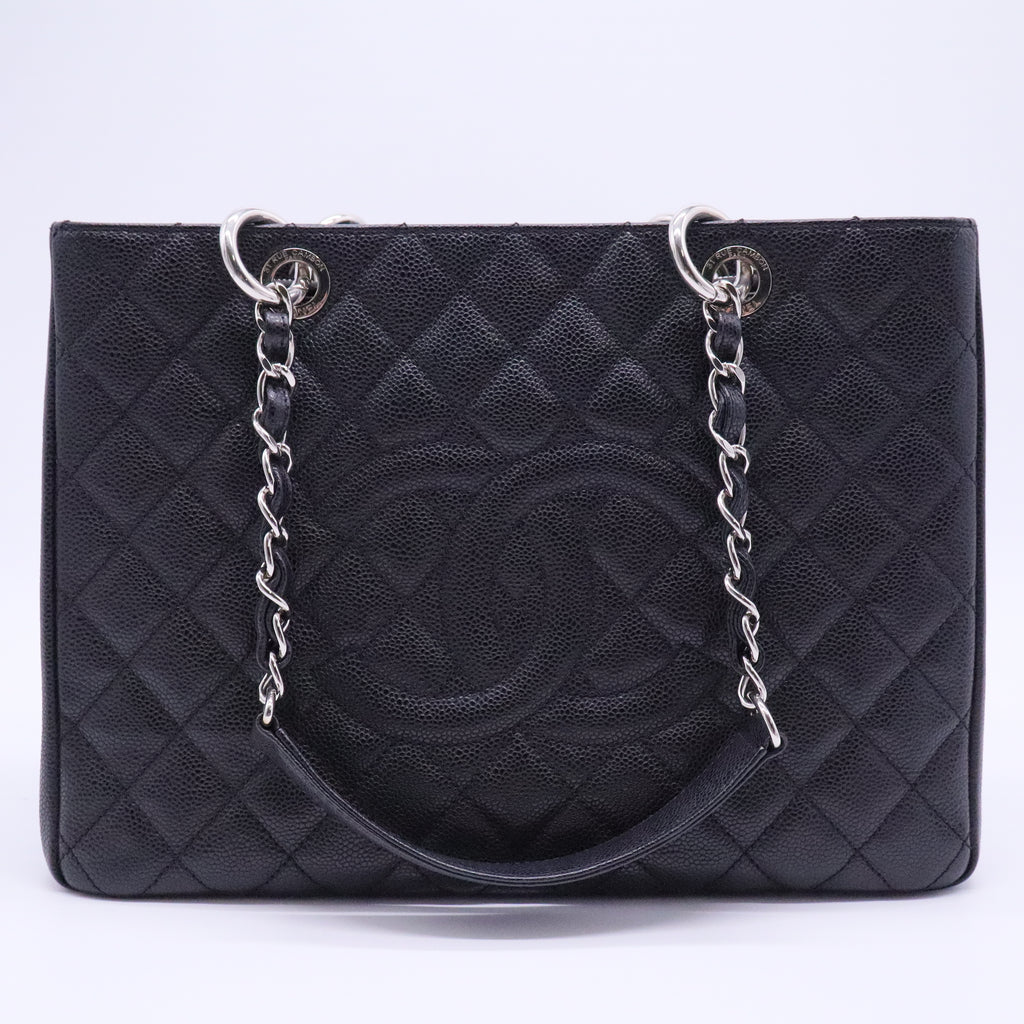 Grand Shopping Tote Quilted Caviar