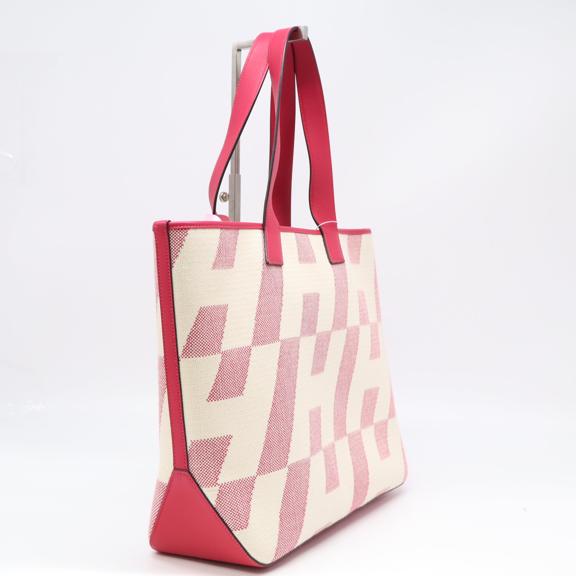 Cabas H en Biais Tote Canvas with Leather 40 twins LDJ4374