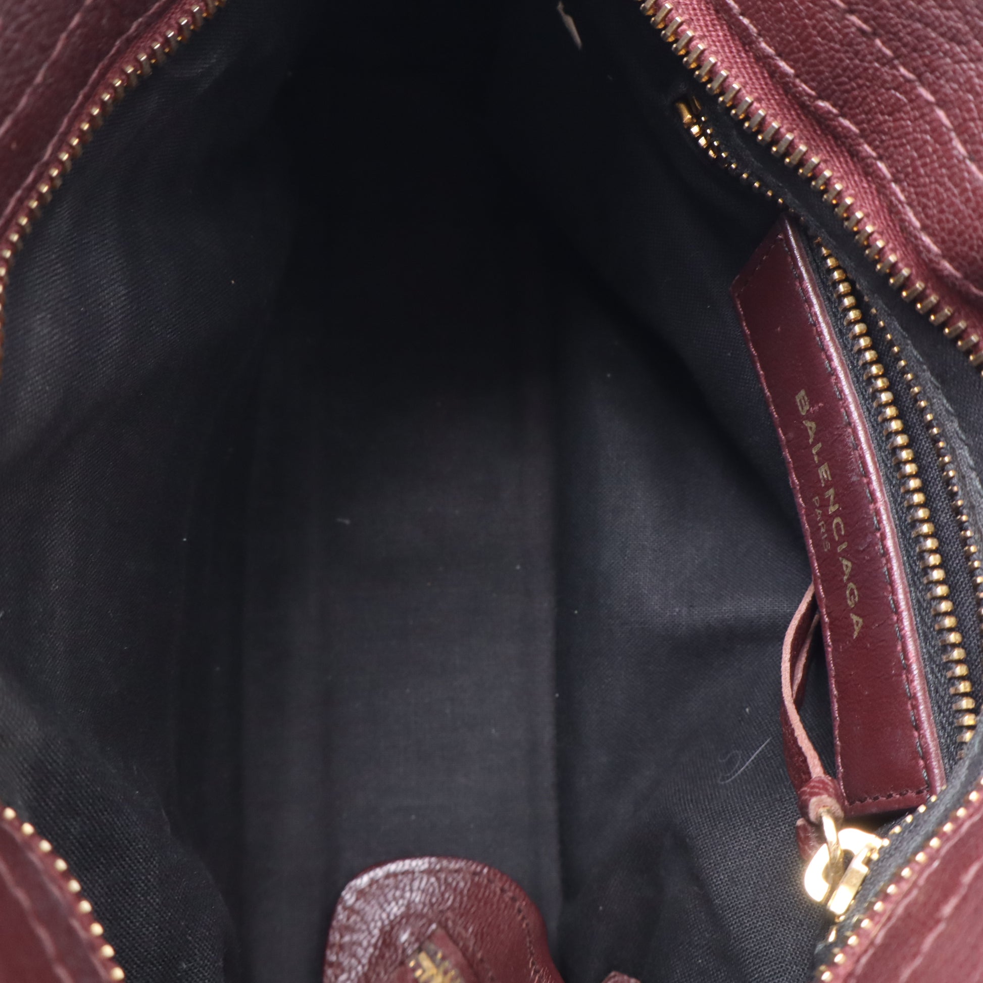 Balenciaga Chevre Gold Metallic Edge Hardware Mini City Bordeaux B22011