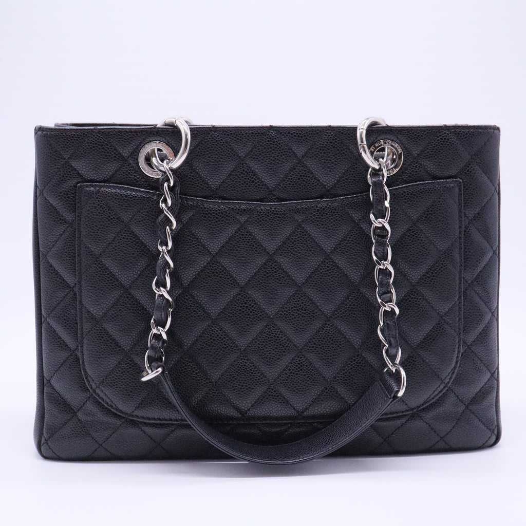 Grand Shopping Tote Quilted Caviar