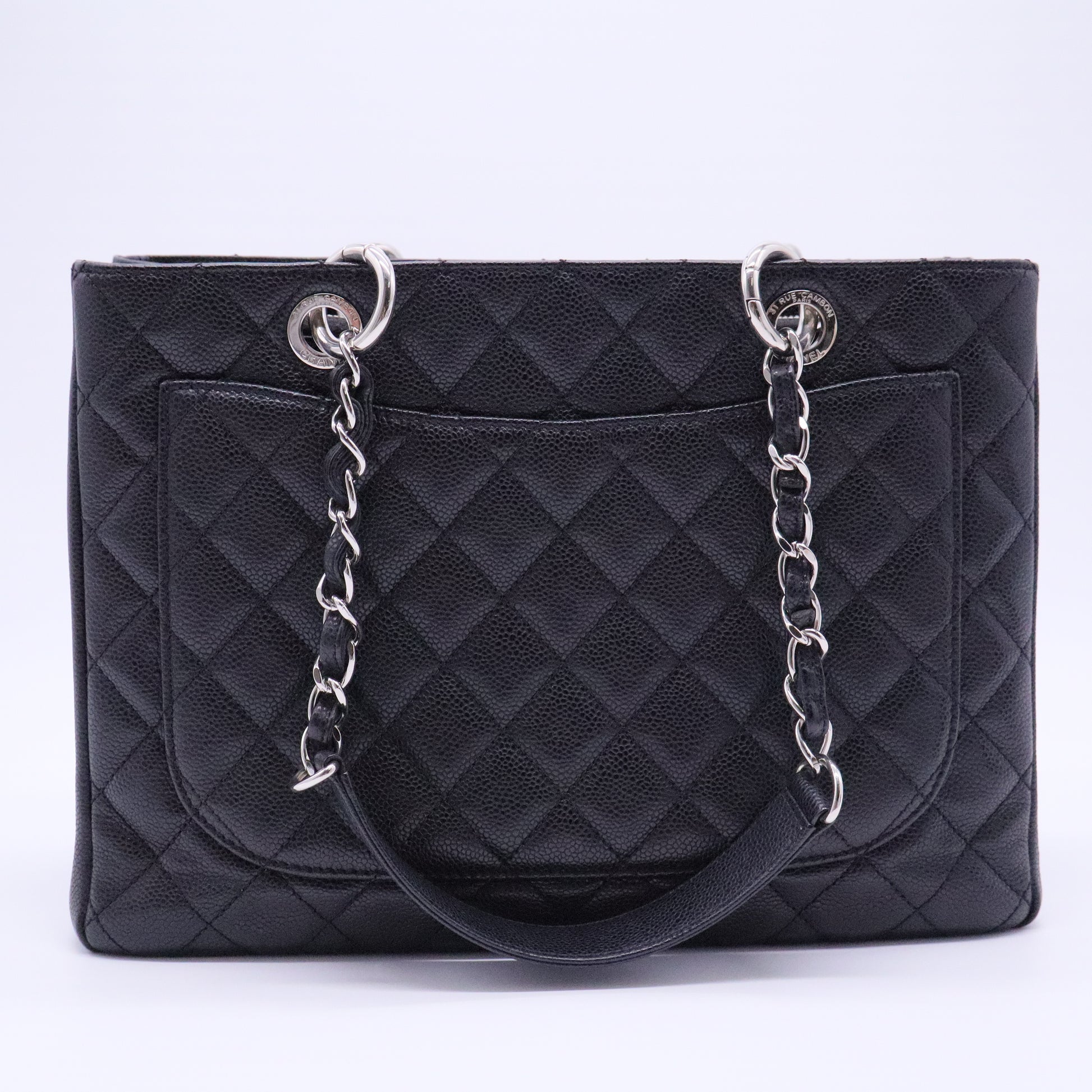 Grand Shopping Tote Quilted Caviar