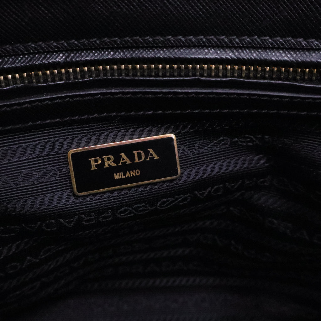 Small Saffiano Lux Galleria Double Zip Tote
