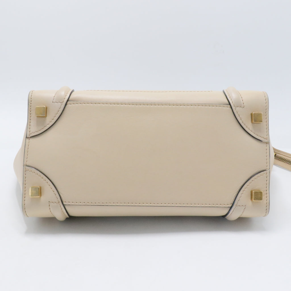 Satin Calfskin Mini Bi-Color Luggage Powder Black