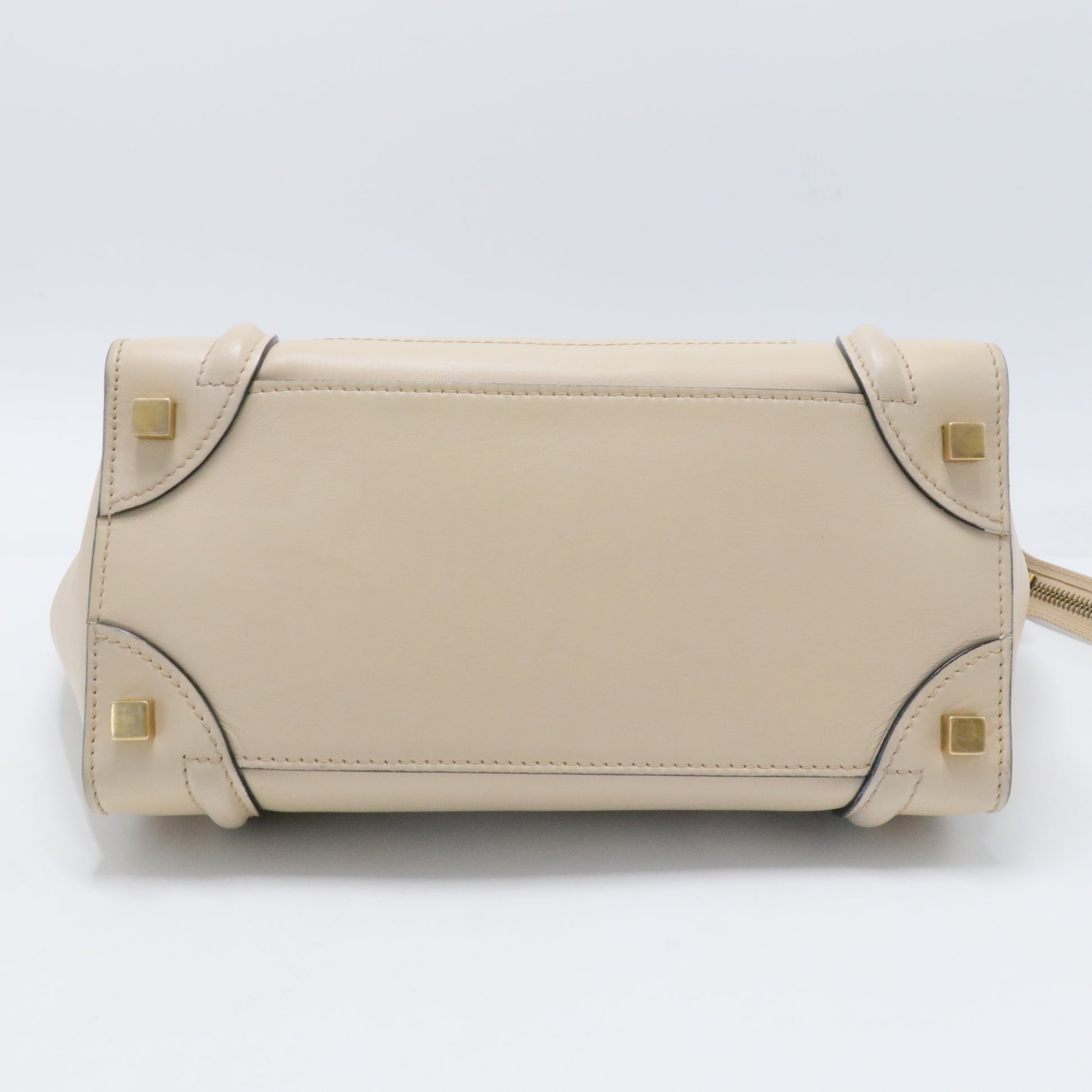 Satin Calfskin Mini Bi-Color Luggage Powder Black