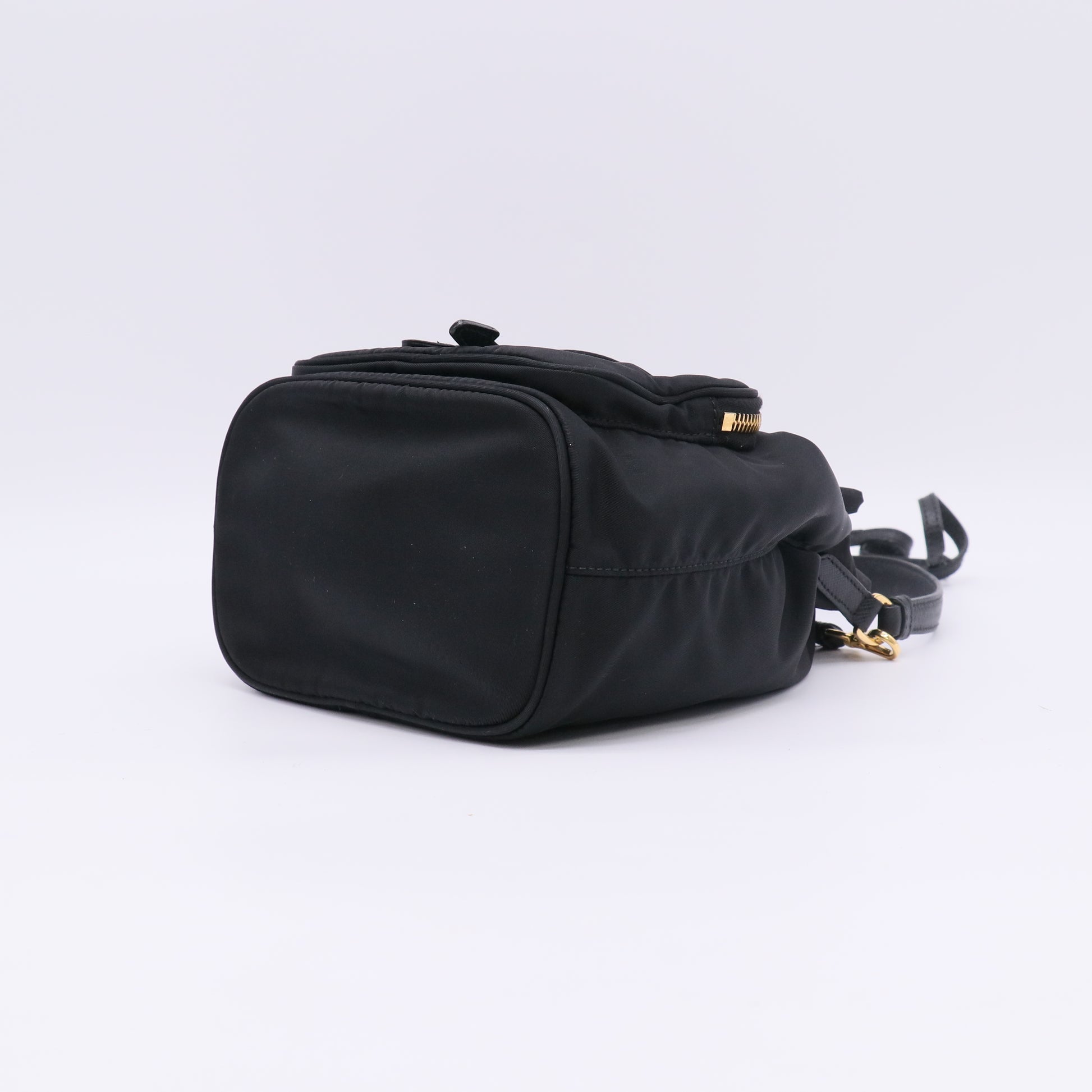 Prada Black Tessuto Nylon and Leather Duet Mini Bucket Bag twins LDJ5066