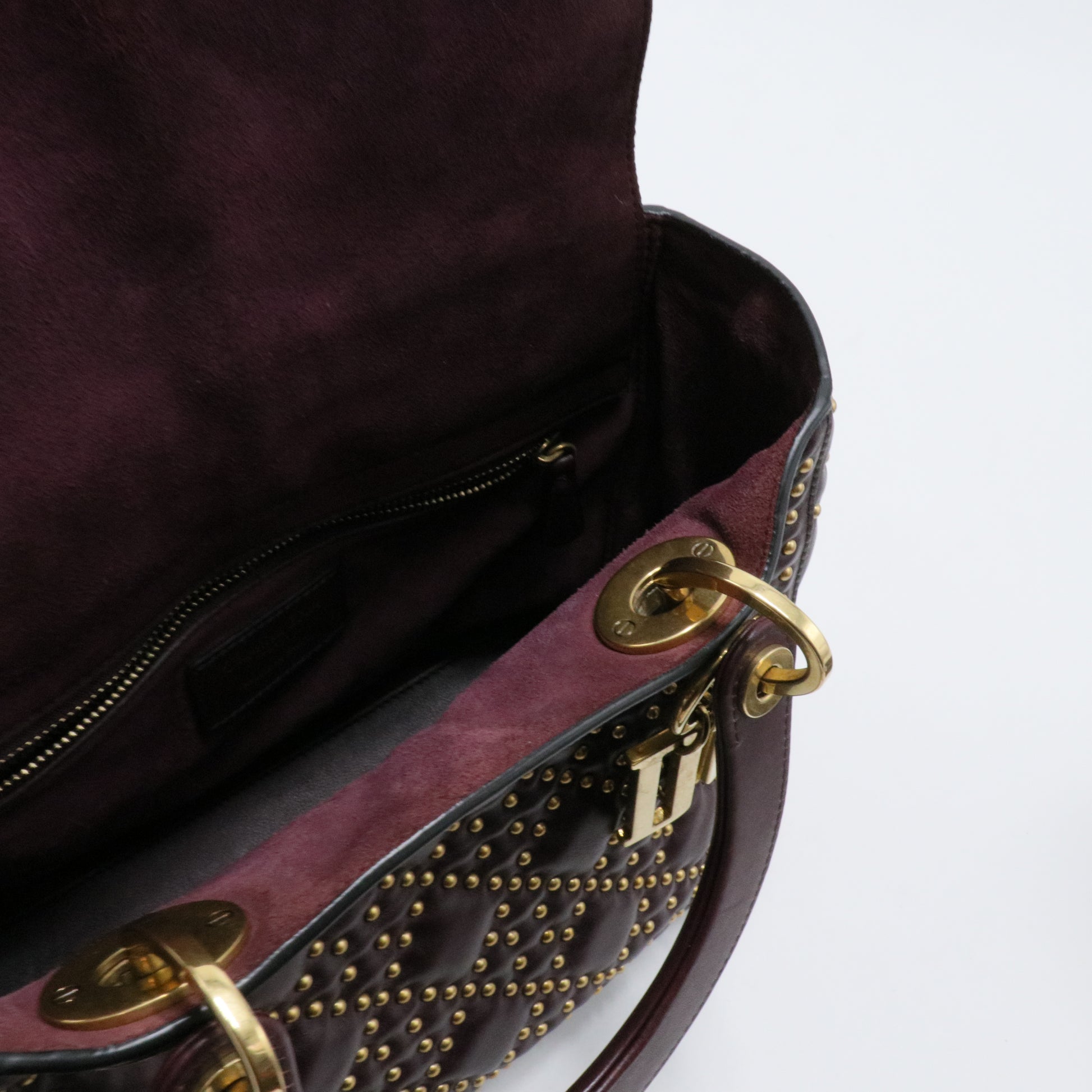 Supple Lady Dior Bag Cannage Studded Leather Medium