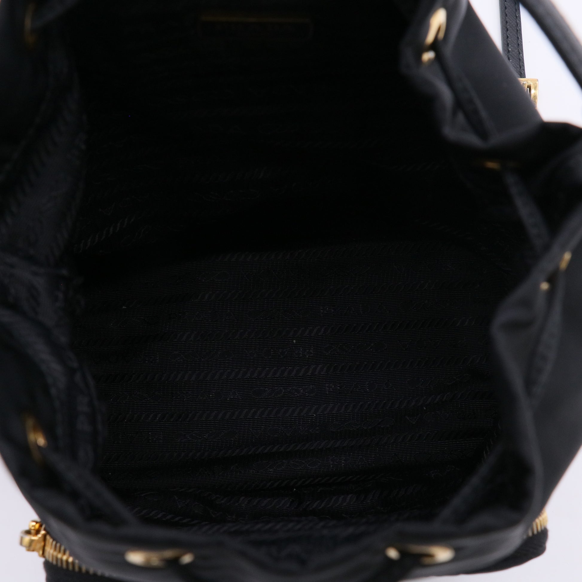 Prada Black Tessuto Nylon and Leather Duet Mini Bucket Bag twins LDJ5066