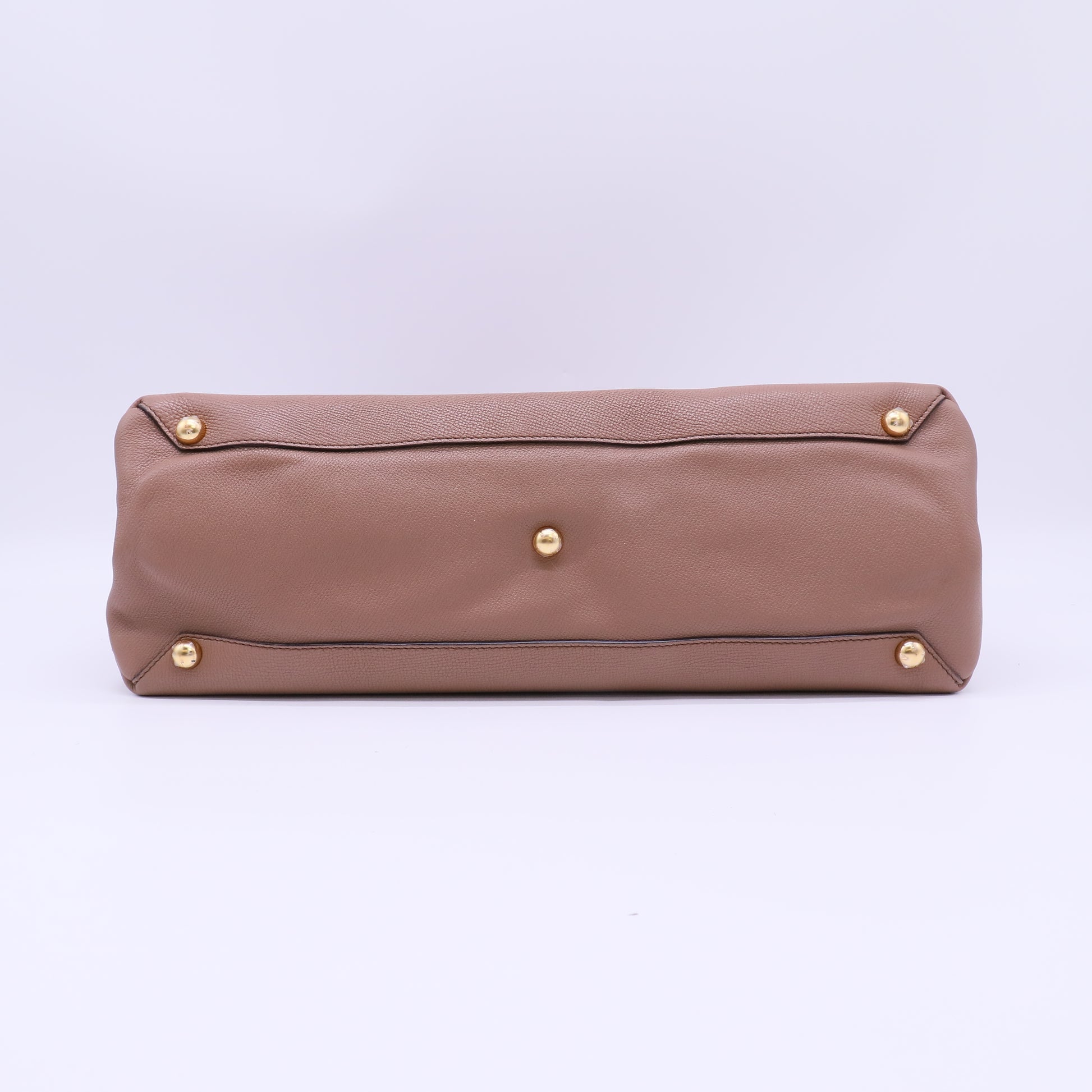 Banner Tote Leather and House Check Canvas Medium B22554