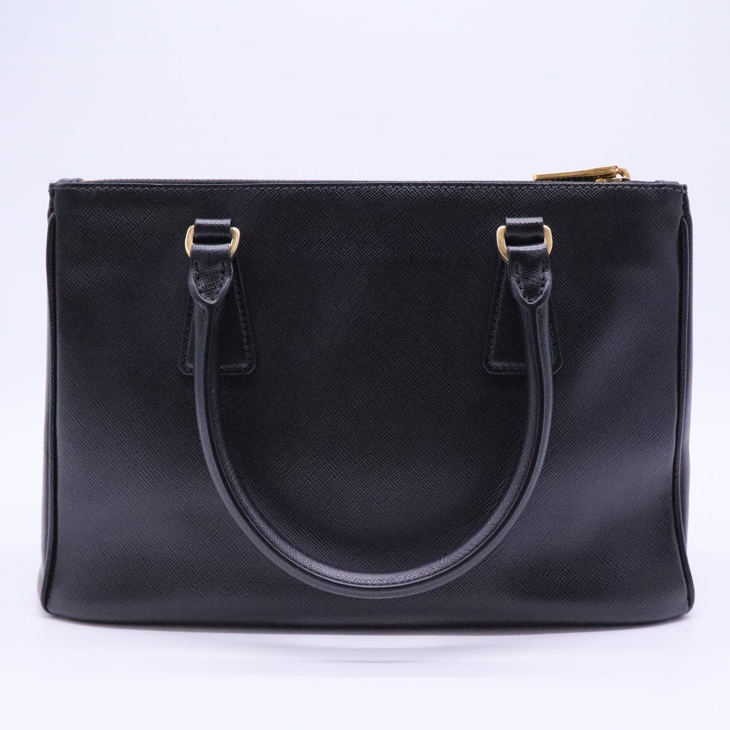 Small Saffiano Lux Galleria Double Zip Tote