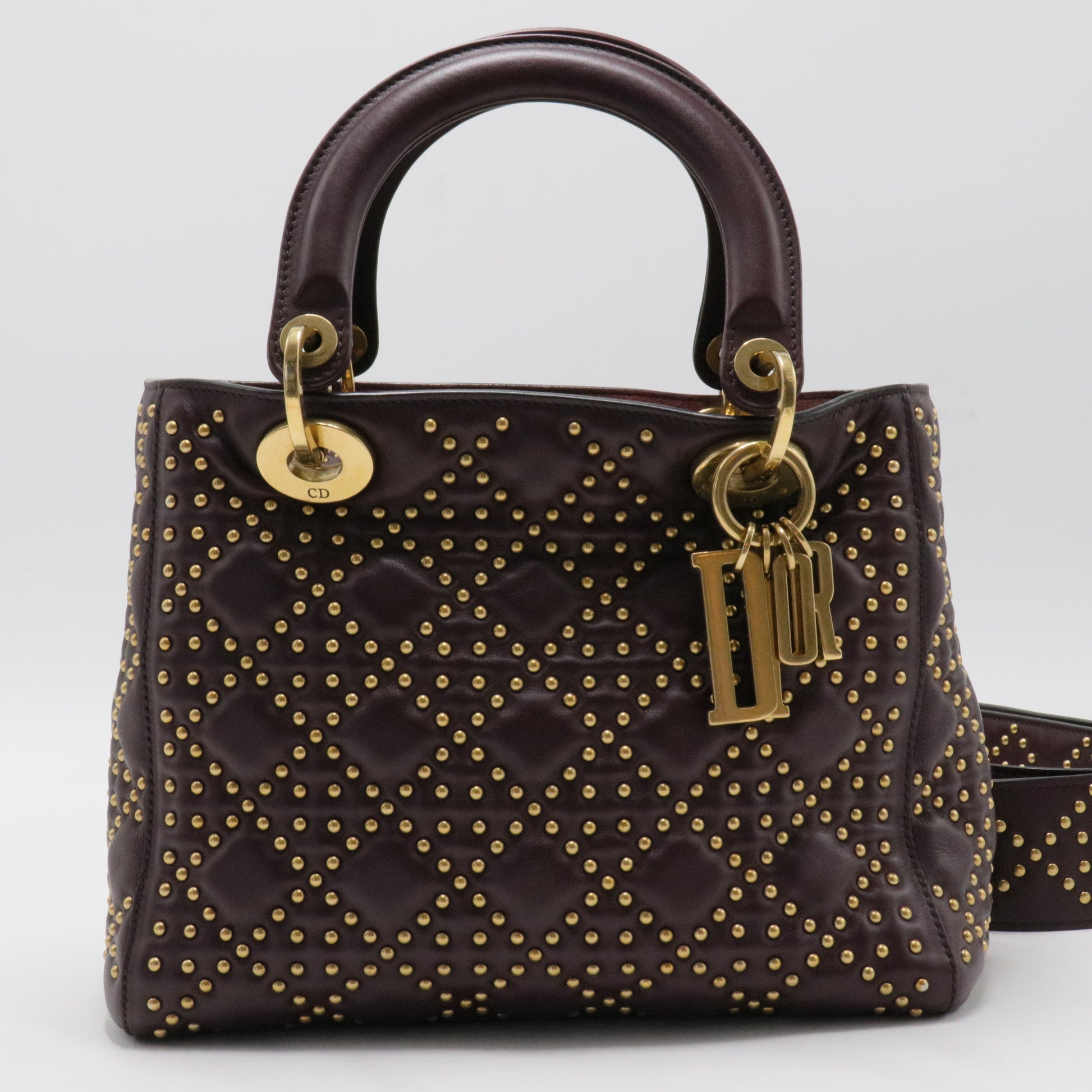 Supple Lady Dior Bag Cannage Studded Leather Medium