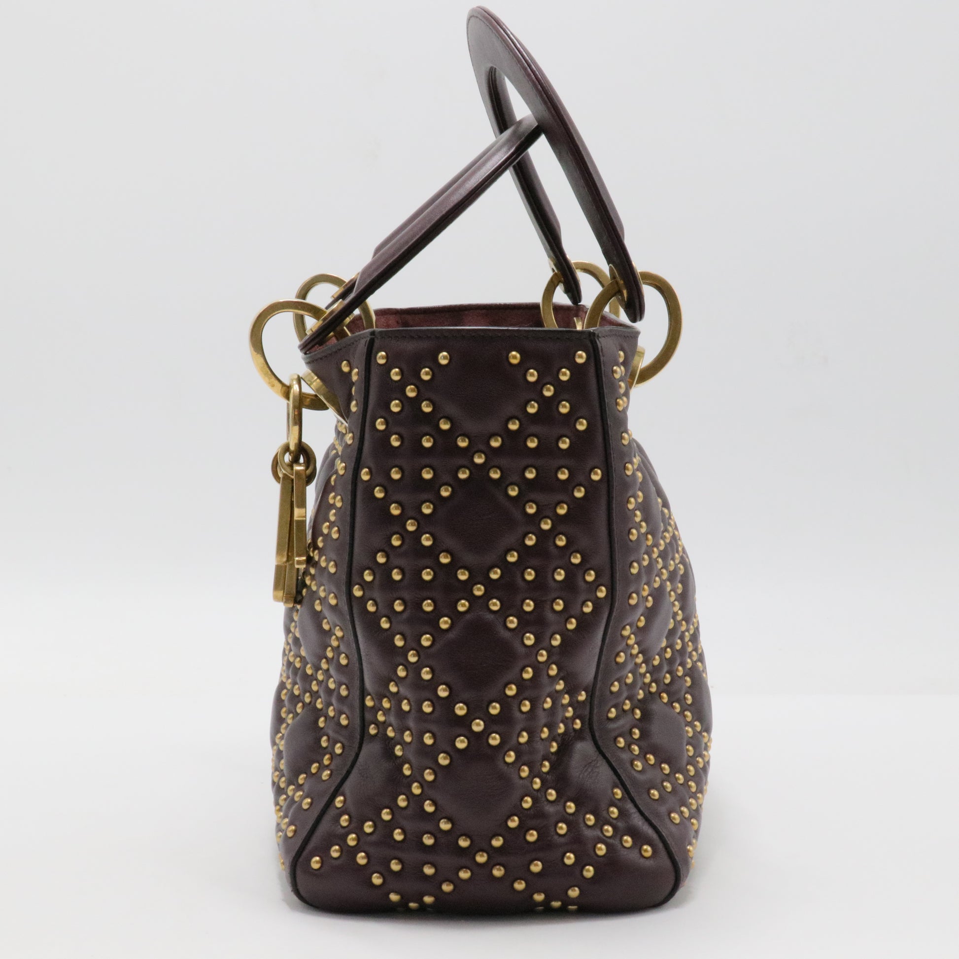 Supple Lady Dior Bag Cannage Studded Leather Medium