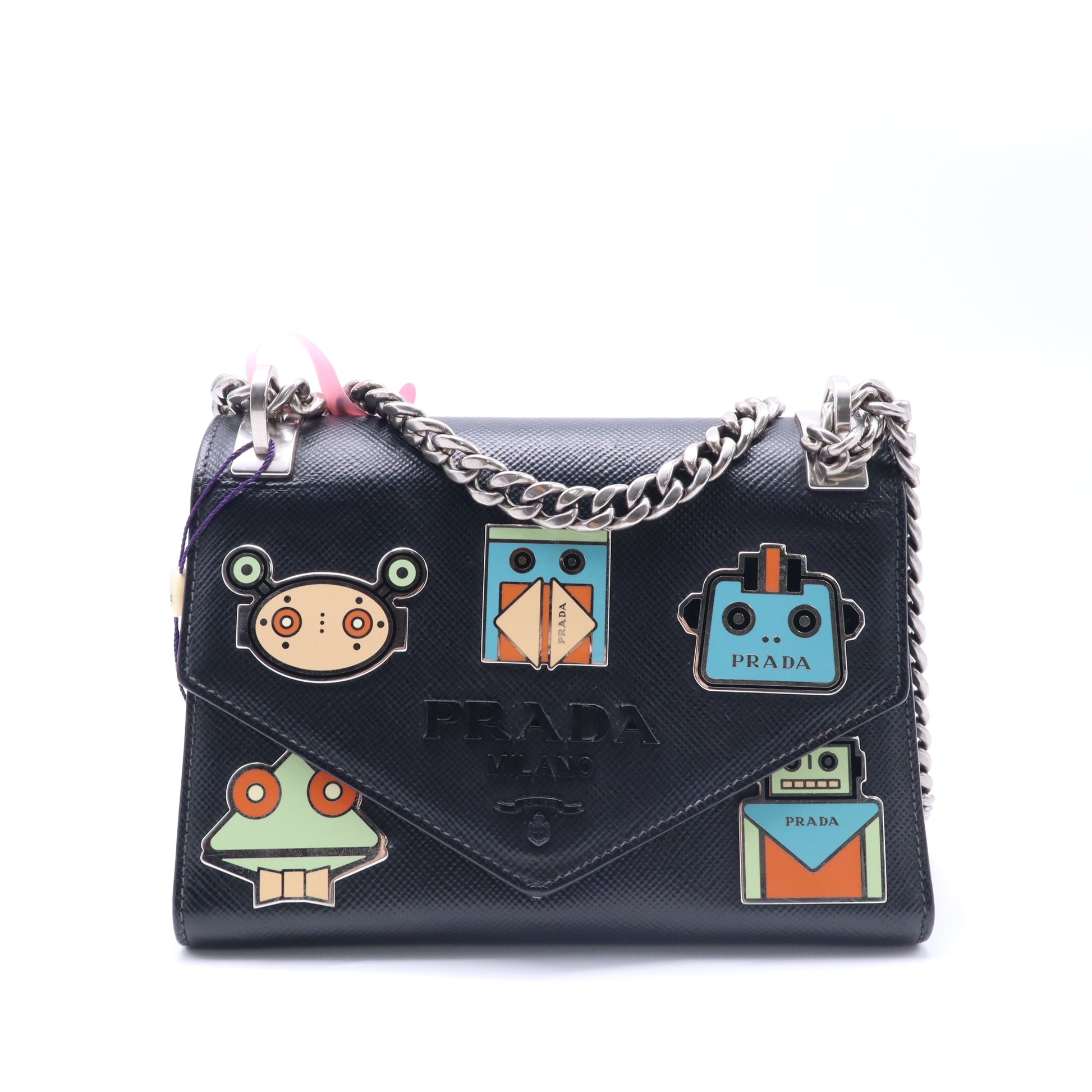 Prada Robot Patches Envelope Flap Chain Shoulder twins LDJ4196