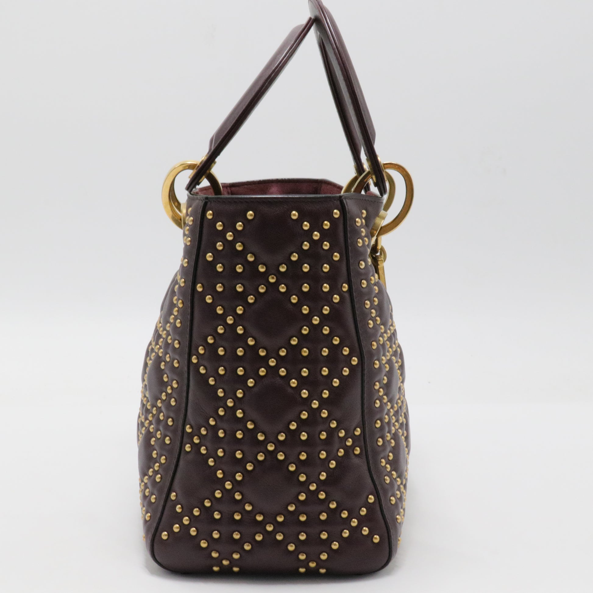 Supple Lady Dior Bag Cannage Studded Leather Medium
