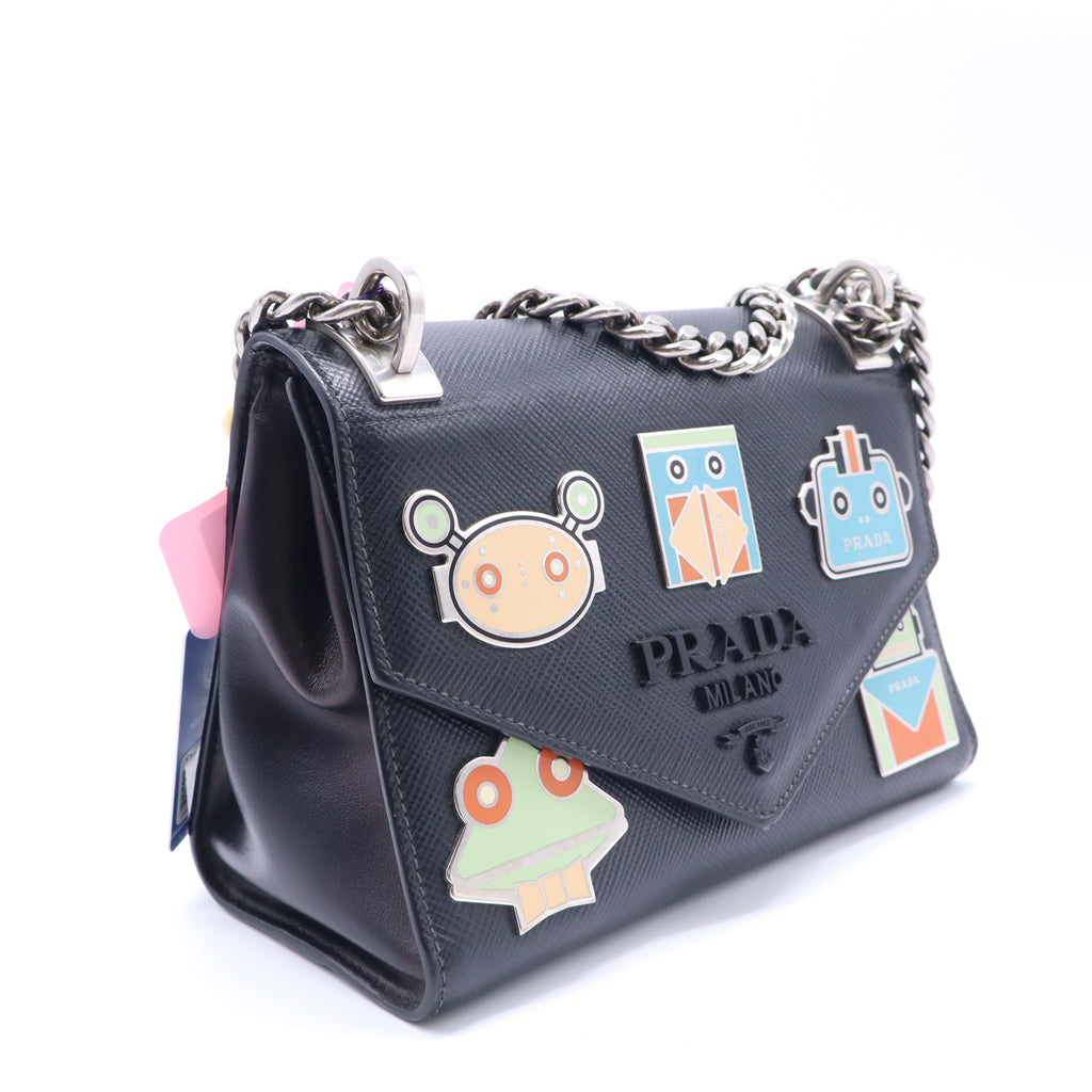 Prada Robot Patches Envelope Flap Chain Shoulder twins LDJ4196