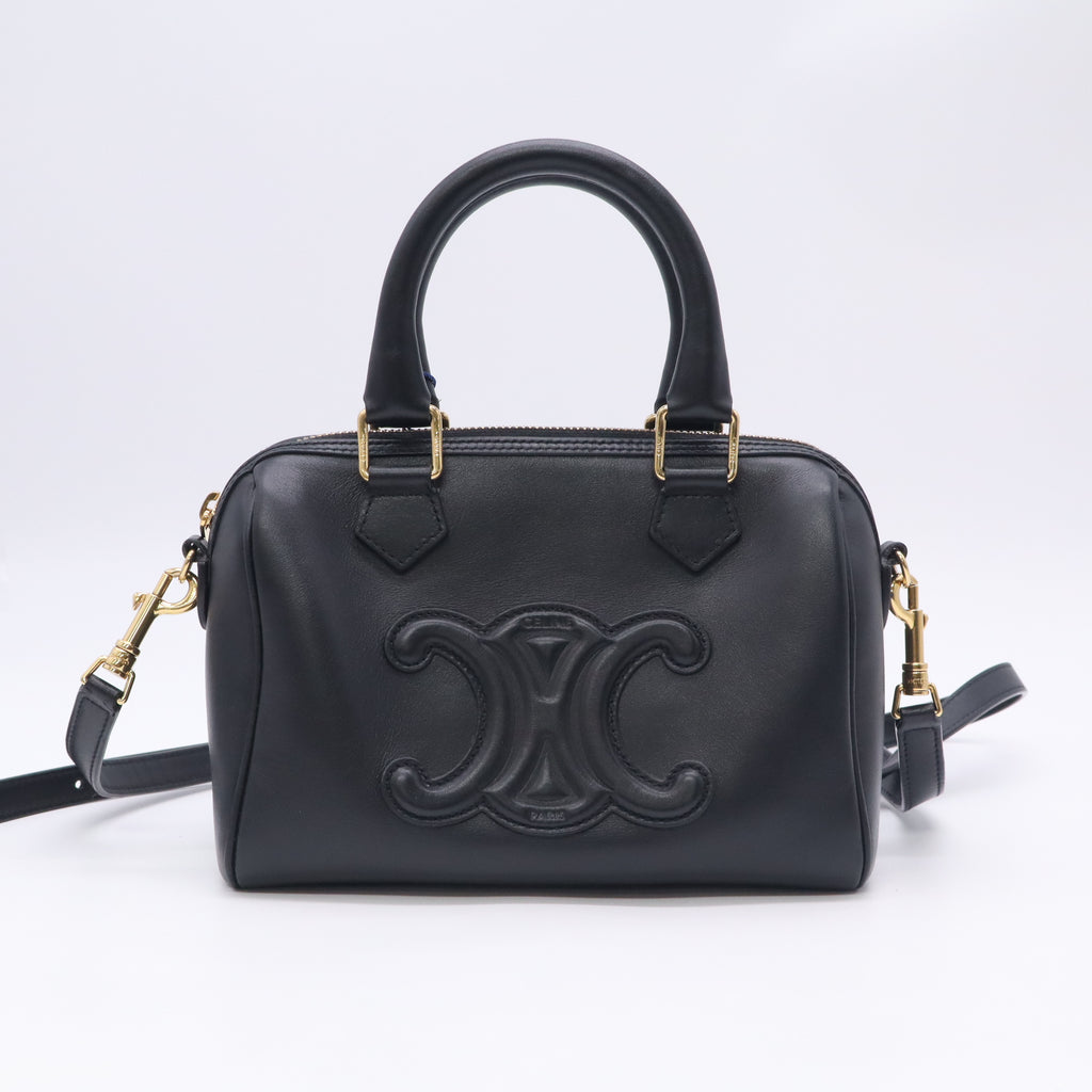 Celine Smooth Calfskin Small Boston Bag with Cuir Triomphe twins LDJ5883