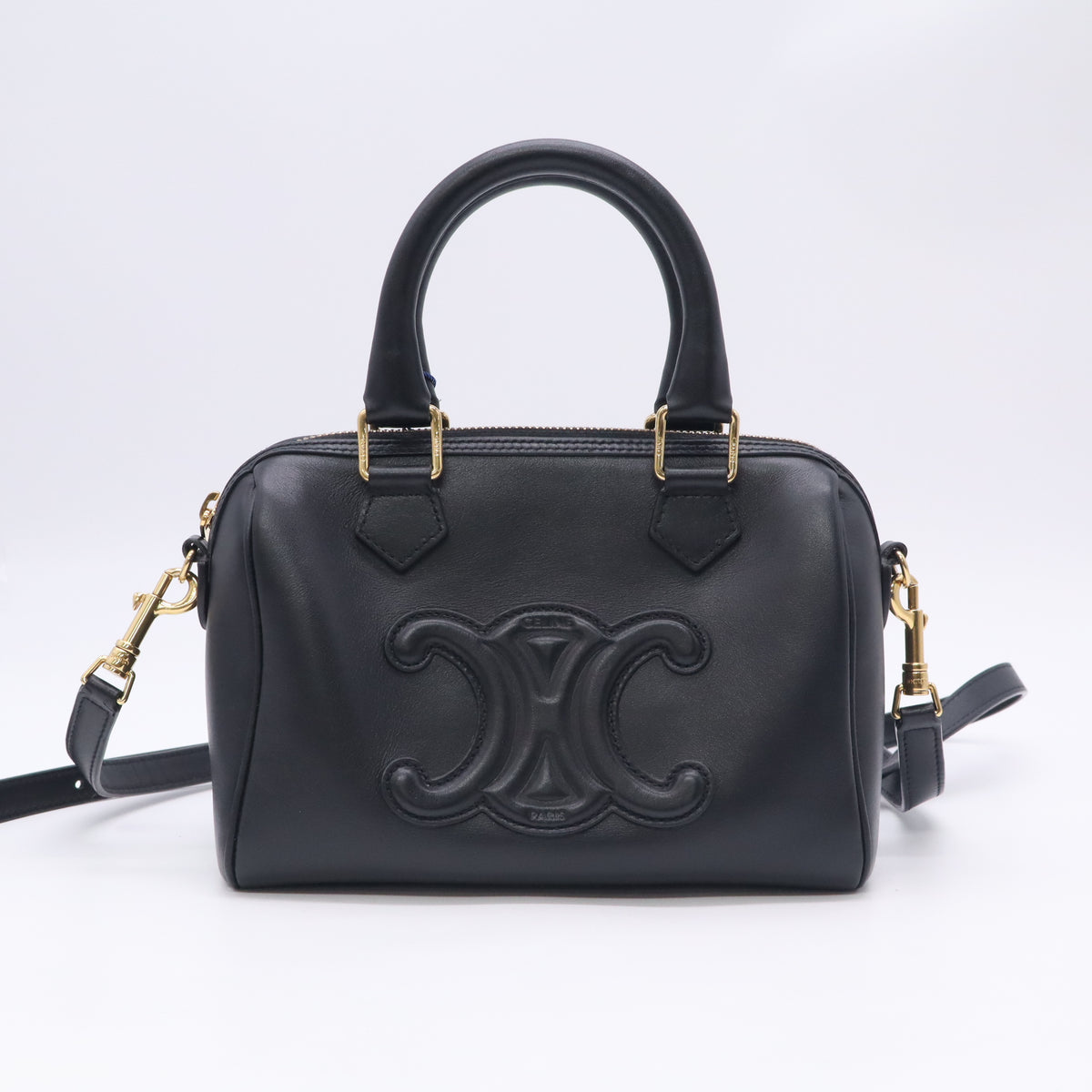 Celine Smooth Calfskin Small Boston Bag with Cuir Triomphe twins LDJ5883