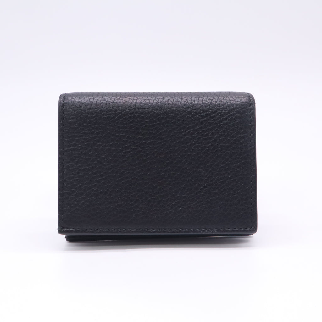 Black Leather Blind For Love Compact Wallet W22748