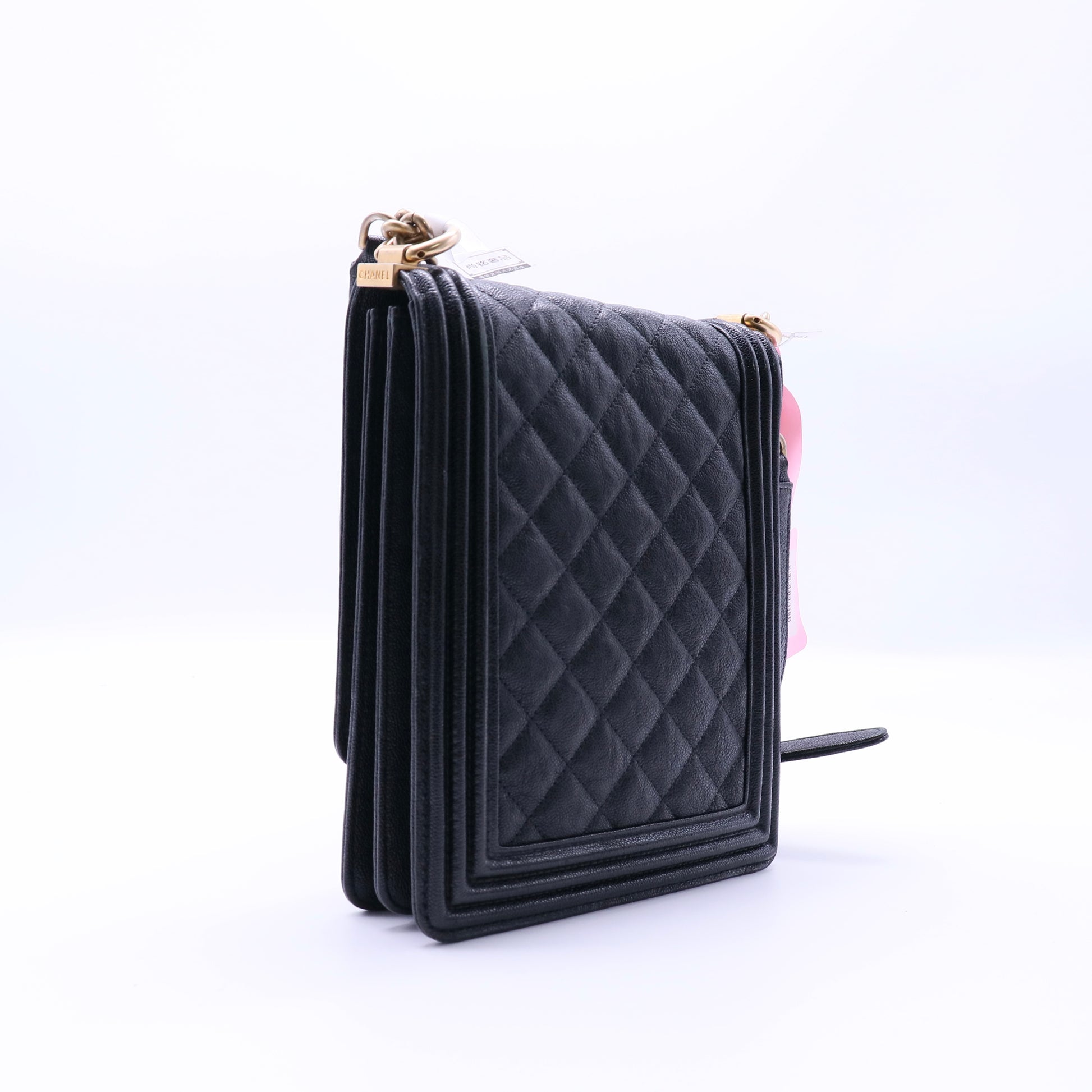 Chanel Caviar Quilted North South Boy Flap Black Twins LDJ4203