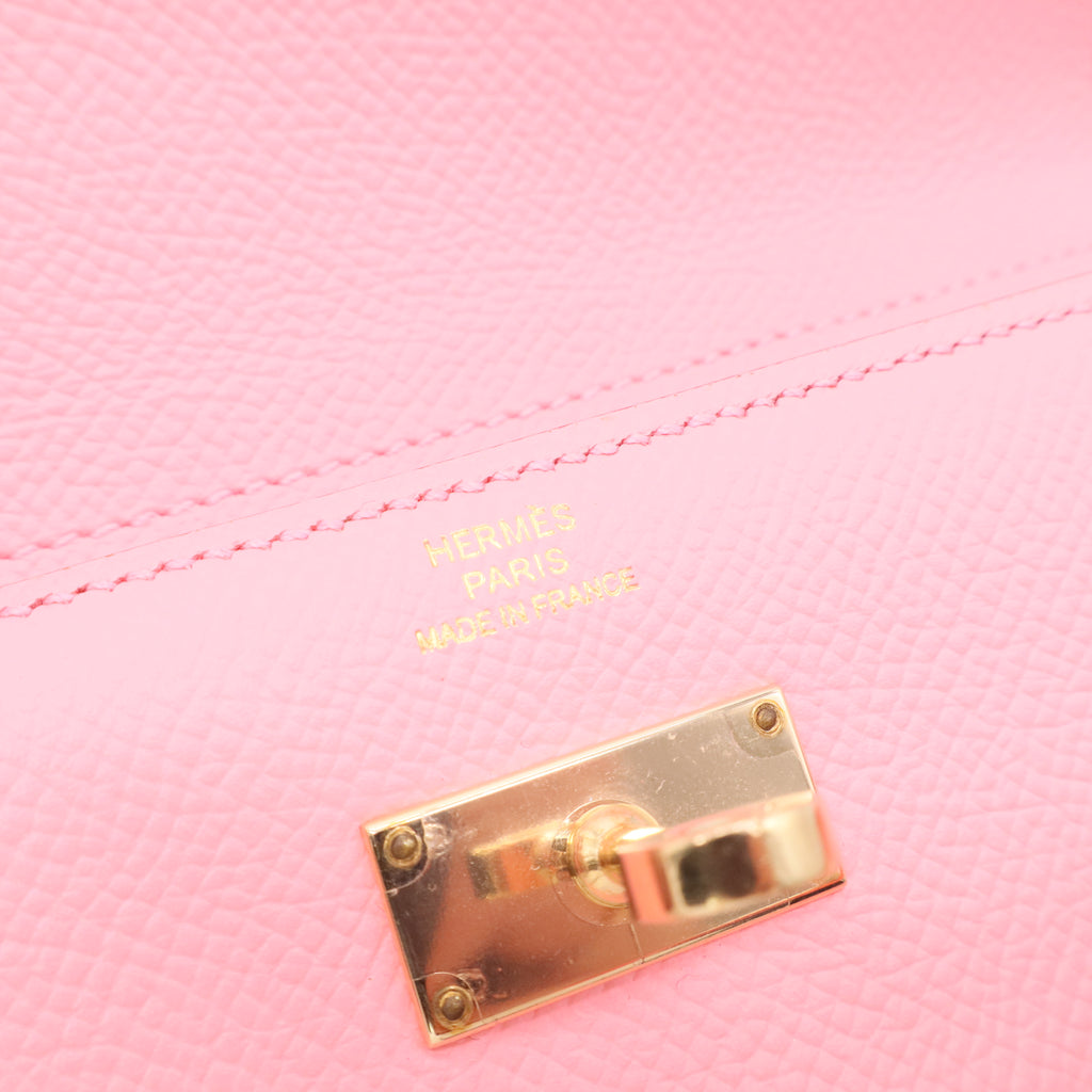 Hermes Kelly Classique To Go wallet in pink Epsom leather twins