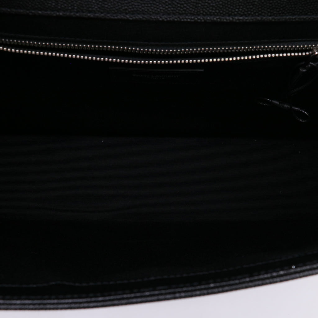 Saint Laurent Black Studded Leather Monogram Envelope Shoulder Bag twins LDJ5055
