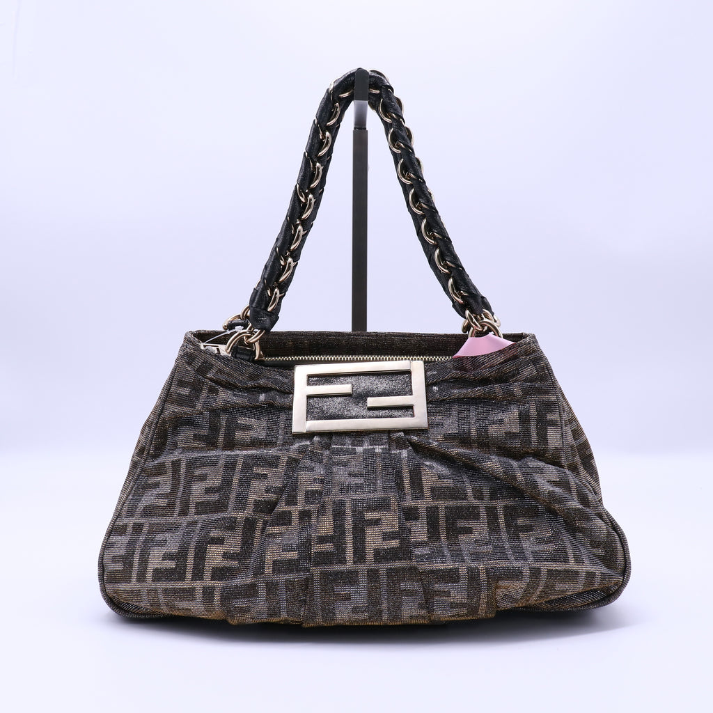 Fendi  Zucca Print Canvas Mia Spcecial Edition Small Tote Bag twins LDJ4209