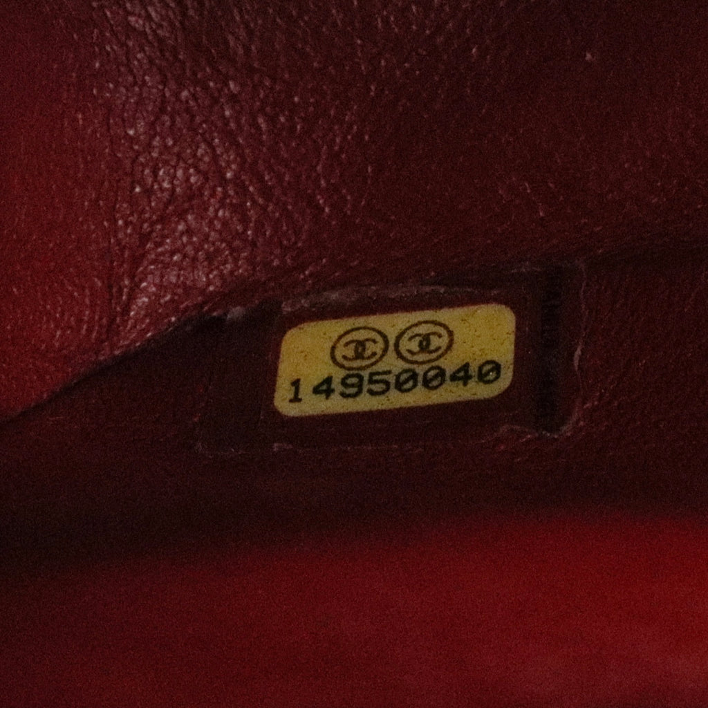 Chanel Red Quilted Lambskin Leather Classic Jumbo Double Flap Bag Twins LDJ3139