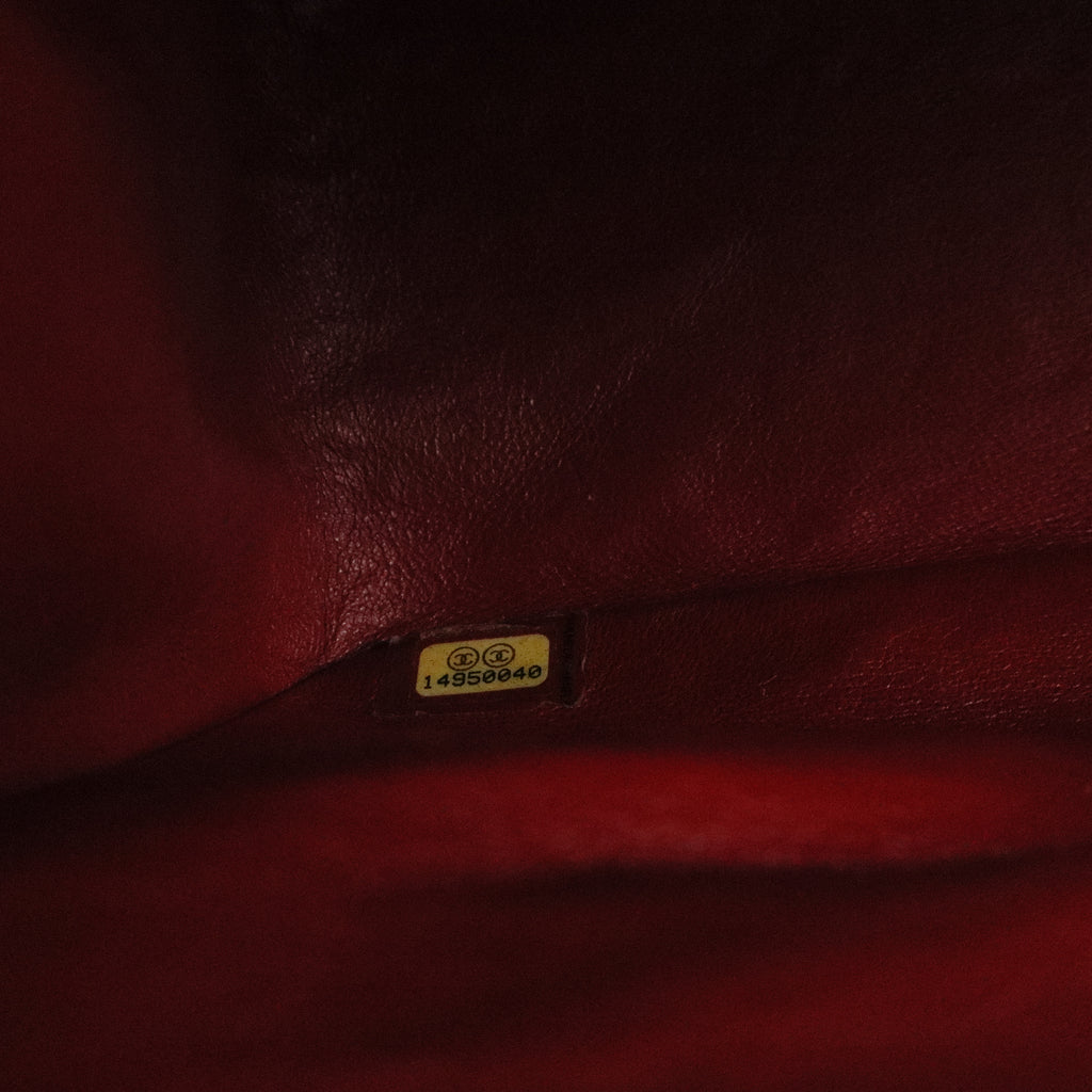 Chanel Red Quilted Lambskin Leather Classic Jumbo Double Flap Bag Twins LDJ3139