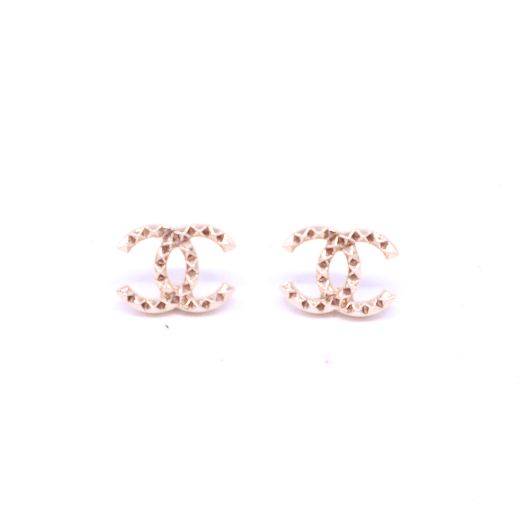 Chanel Crystal CC Earrings Gold W20930