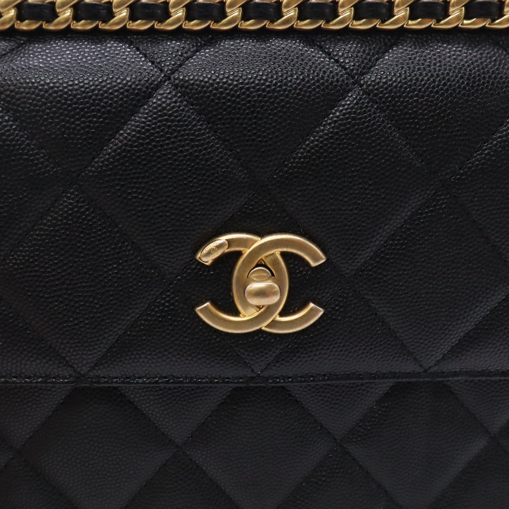 Chanel Top Chain CC Square Crossbody Bag Quilted Caviar twins LDJ5887