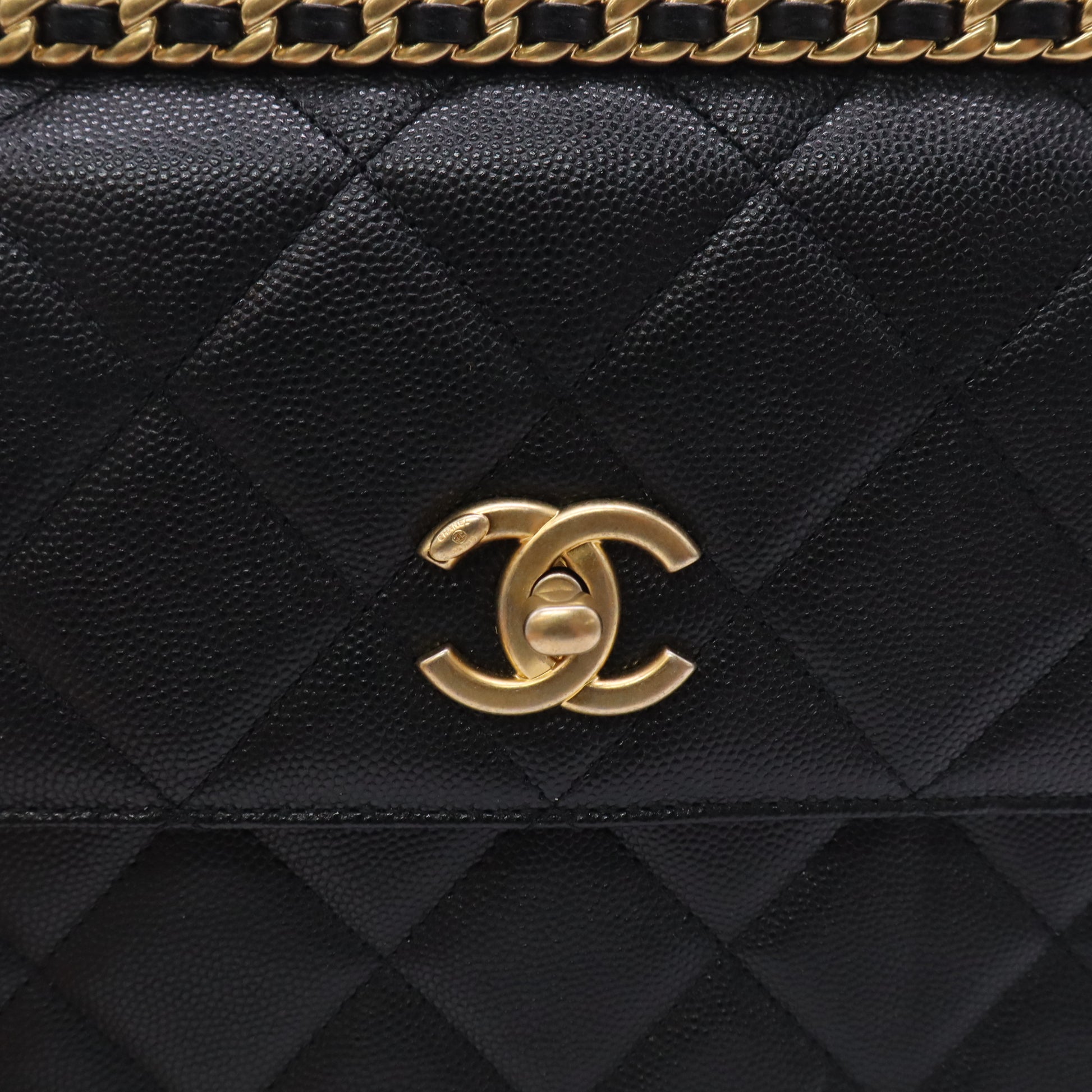 Chanel Top Chain CC Square Crossbody Bag Quilted Caviar twins LDJ5887