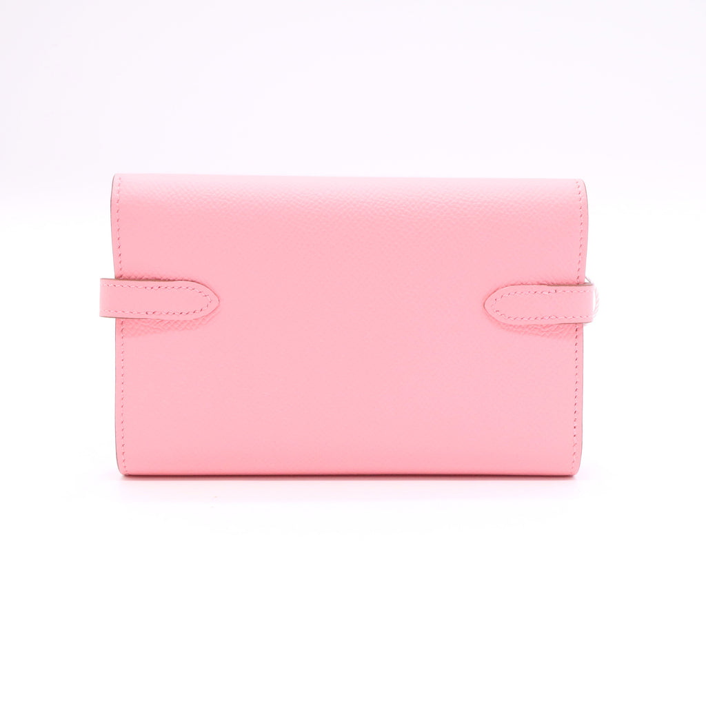 Hermes Kelly Classique To Go wallet in pink Epsom leather twins