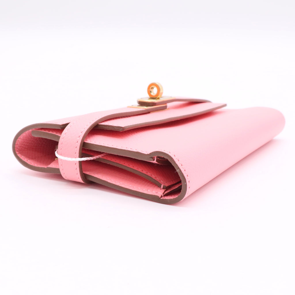 Hermes Kelly Classique To Go wallet in pink Epsom leather twins