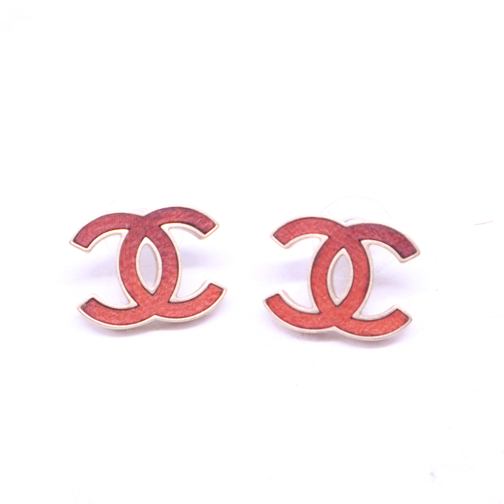 CC Red Enamel Studs W20938