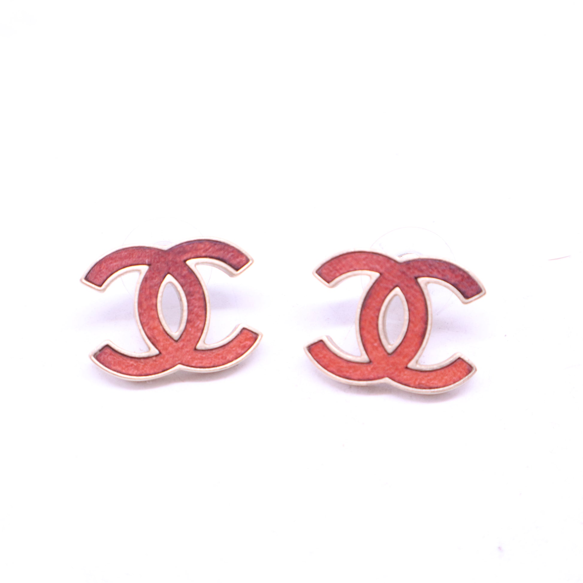 CC Red Enamel Studs W20938