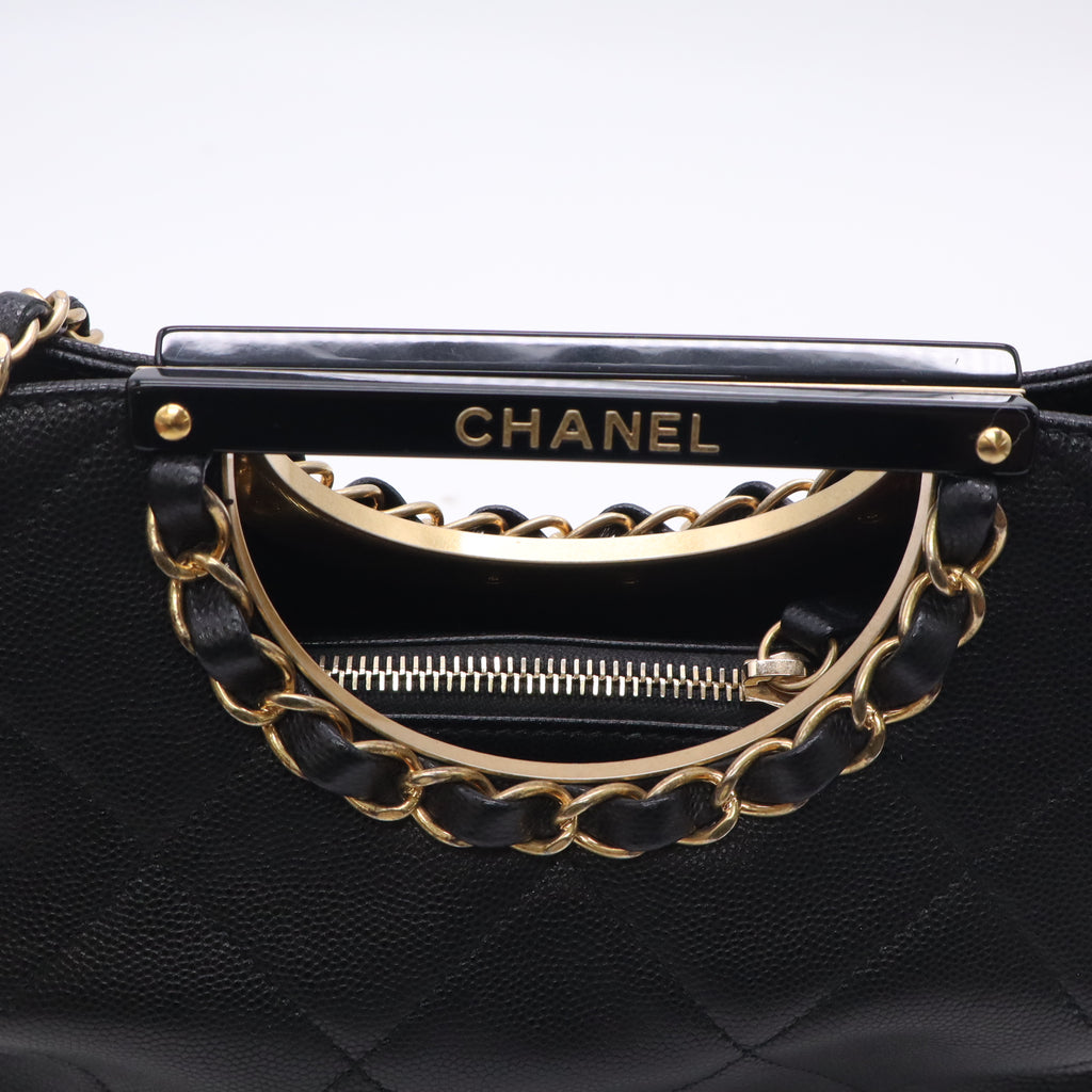 Chanel Grained Calfskin A Real Catch Shopping Tote twins LDJ5885