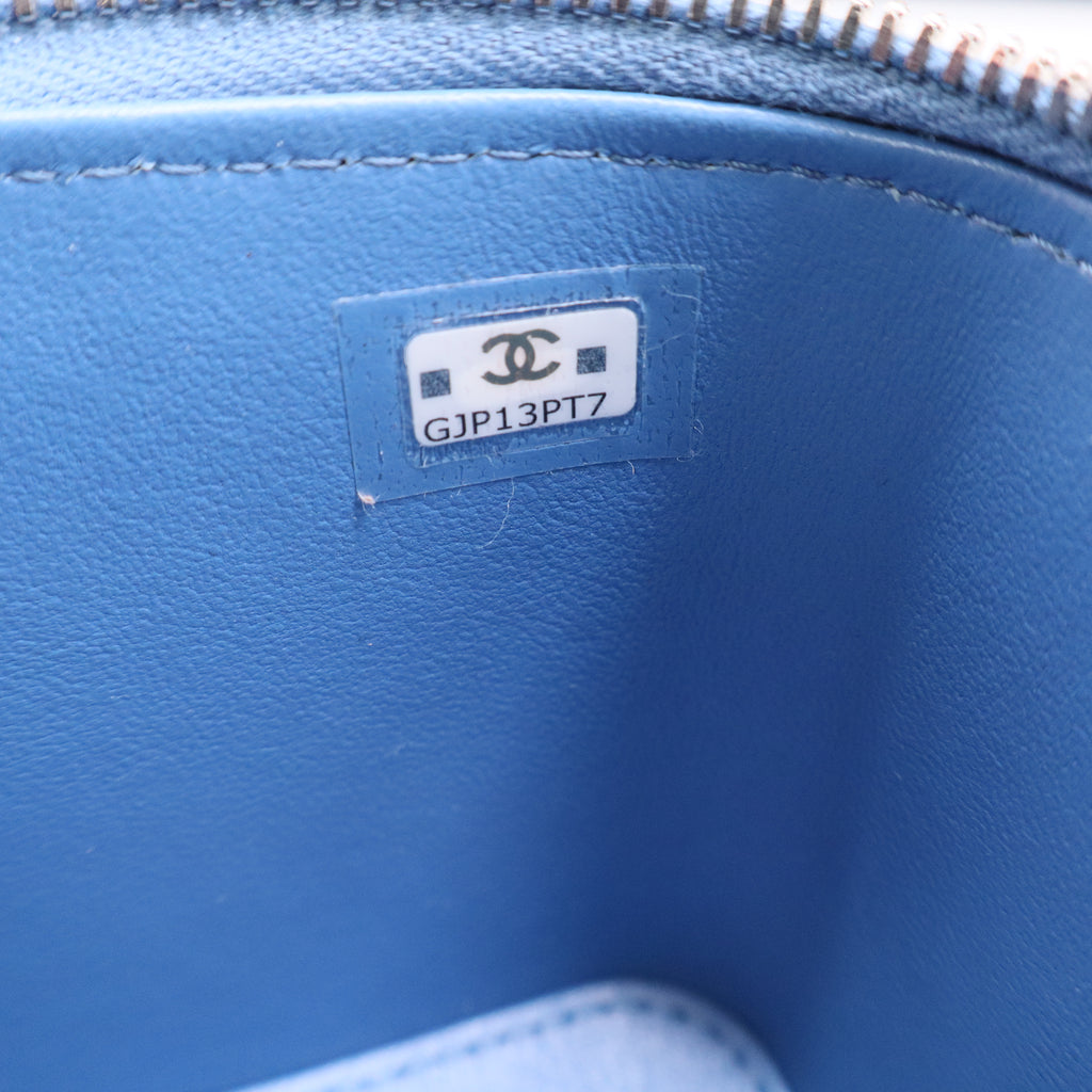 Chanel Denim Camellia Sweetheart Vanity Case twins
