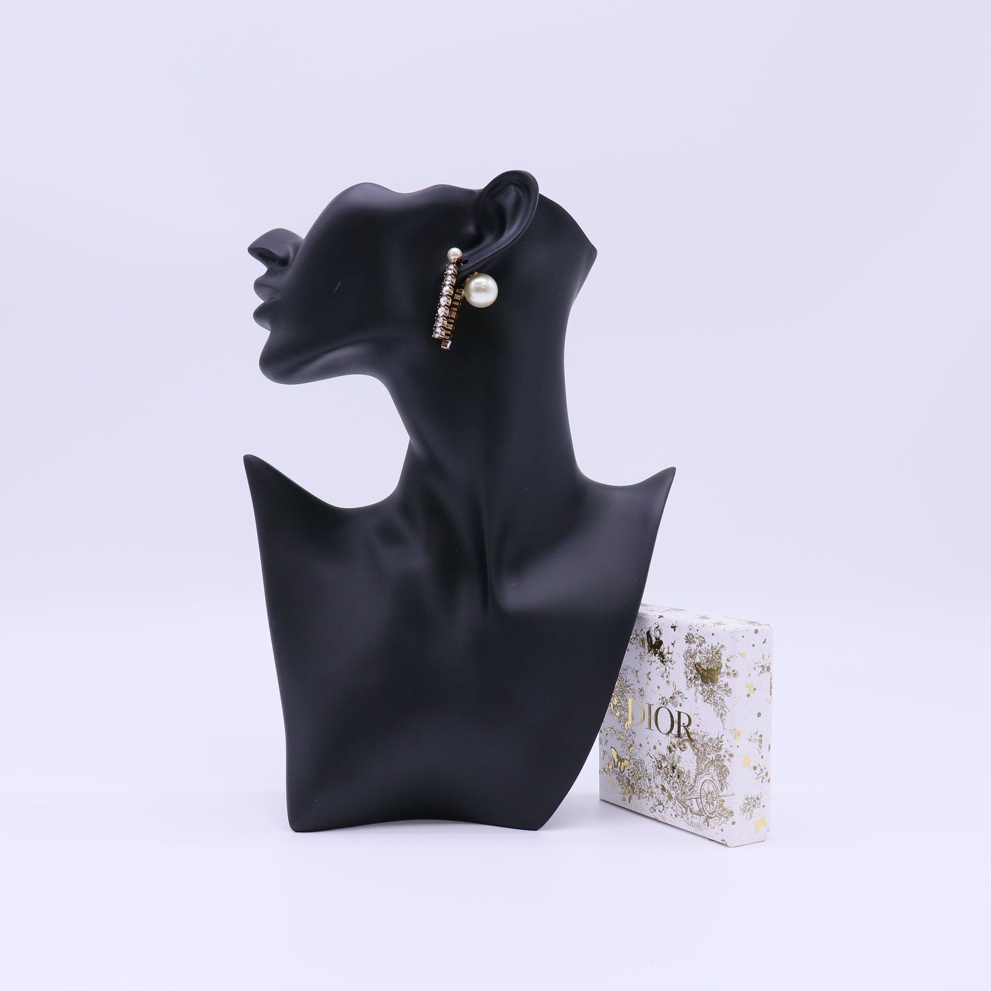 Christian Dior Tribales Rhinestone Bar Drop Earrings W21936