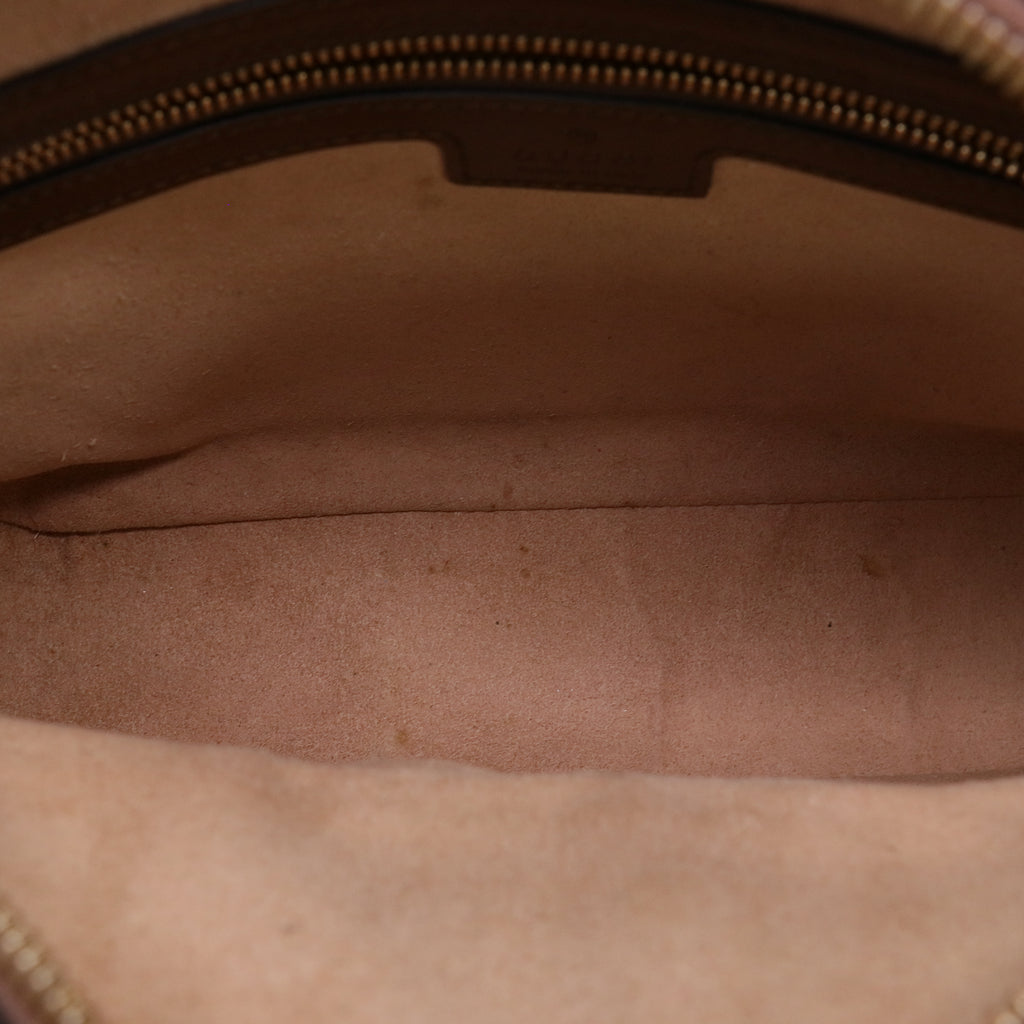 Gucci GG Supreme Monogram Small Horsebit 1955 Shoulder Bag Beige Brown Sugar twins LDJ5668