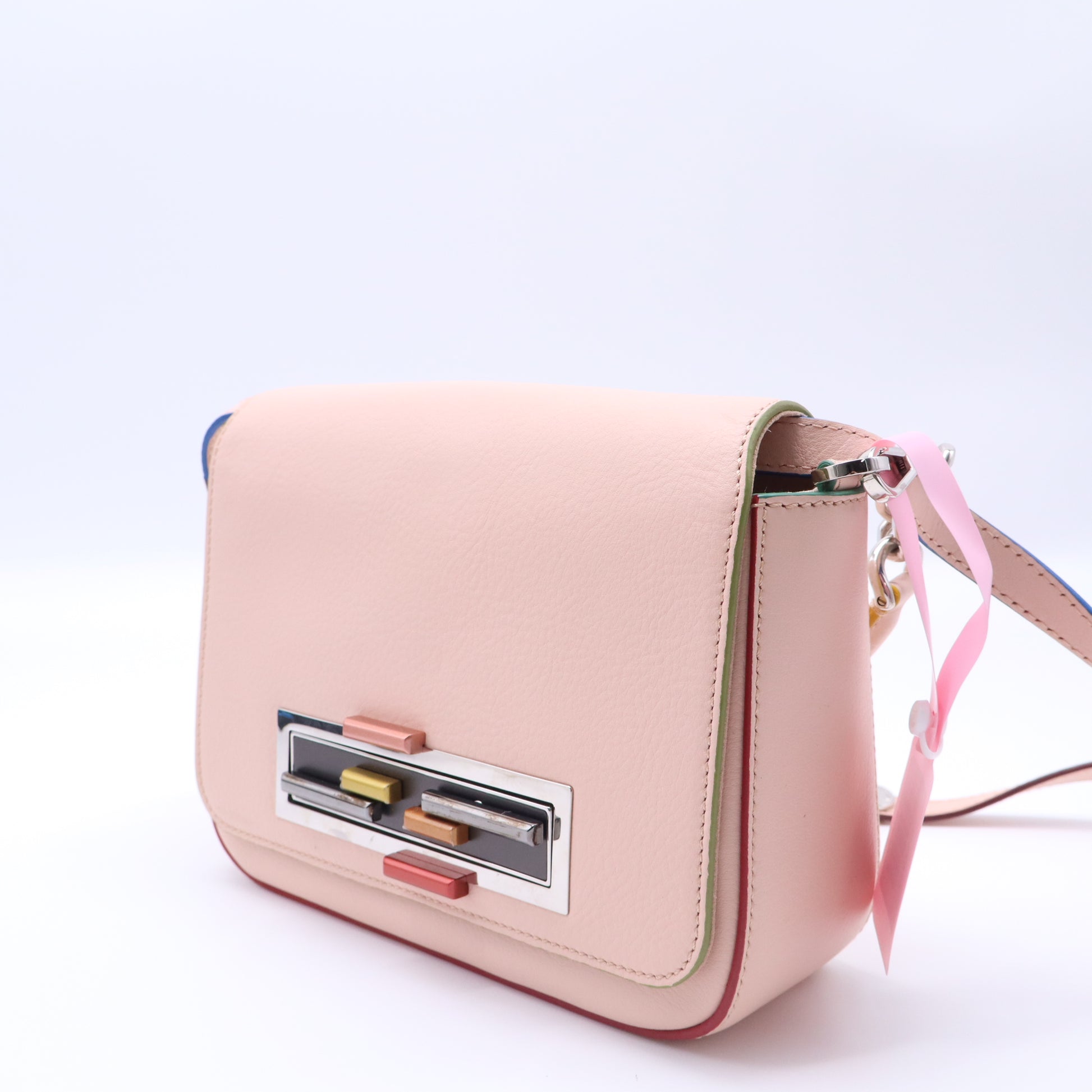 Fendi Baguette Enamel Calfskin Flap Bag twins LDJ4212