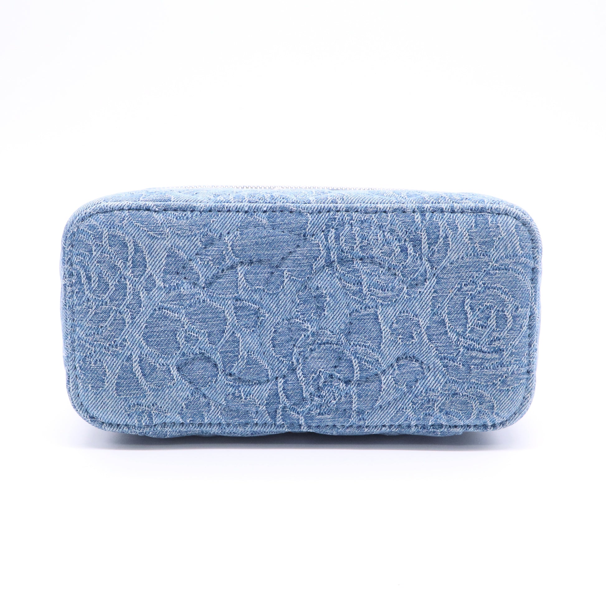 Chanel Denim Camellia Sweetheart Vanity Case twins