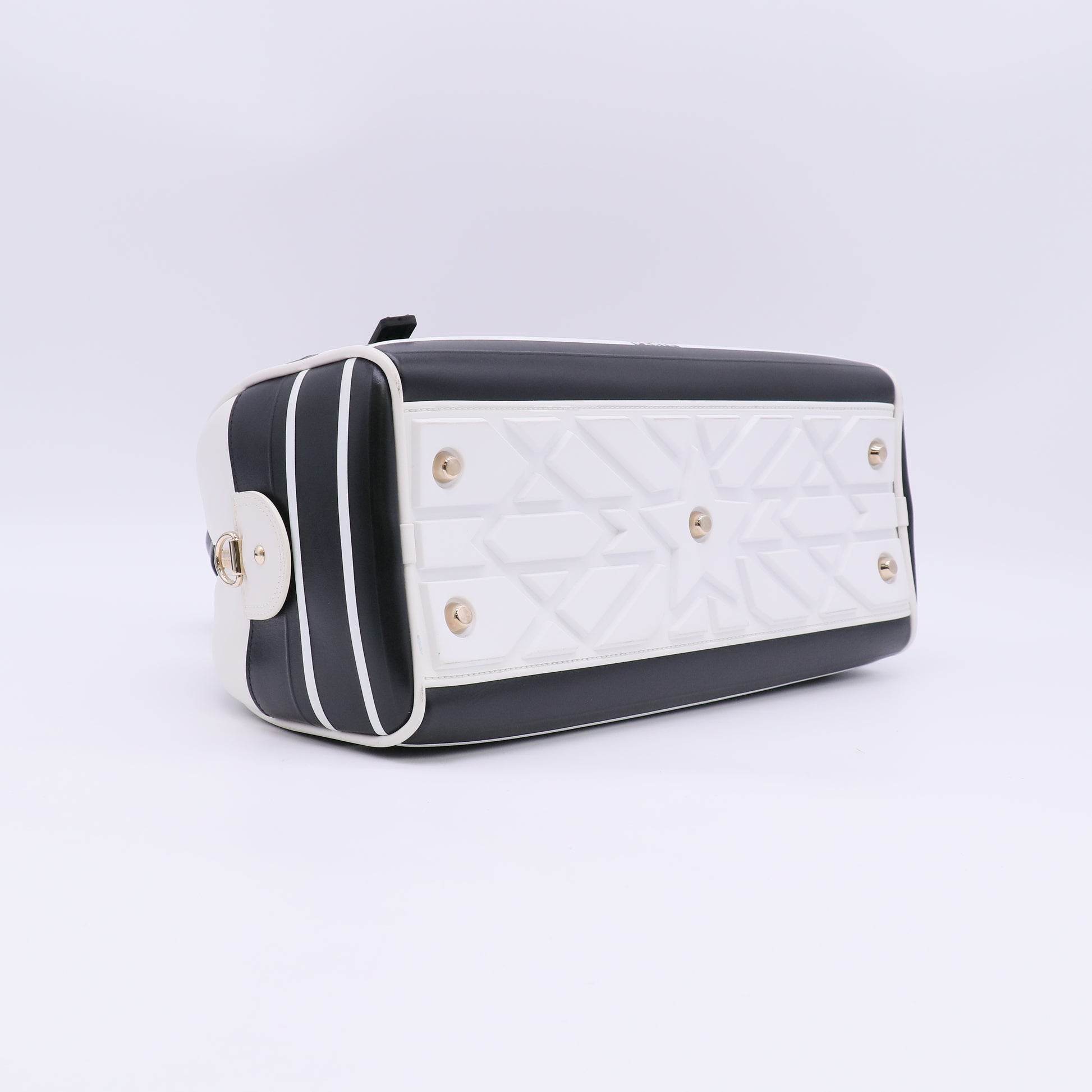 Christian Dior Medium Dior Vibe Zip Bowling Bag in Black and White Twins LDJ5674