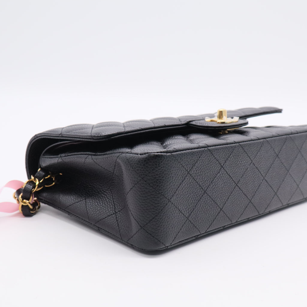 Chanel Caviar Quilted Medium Double Flap Black Twins LDJ3138