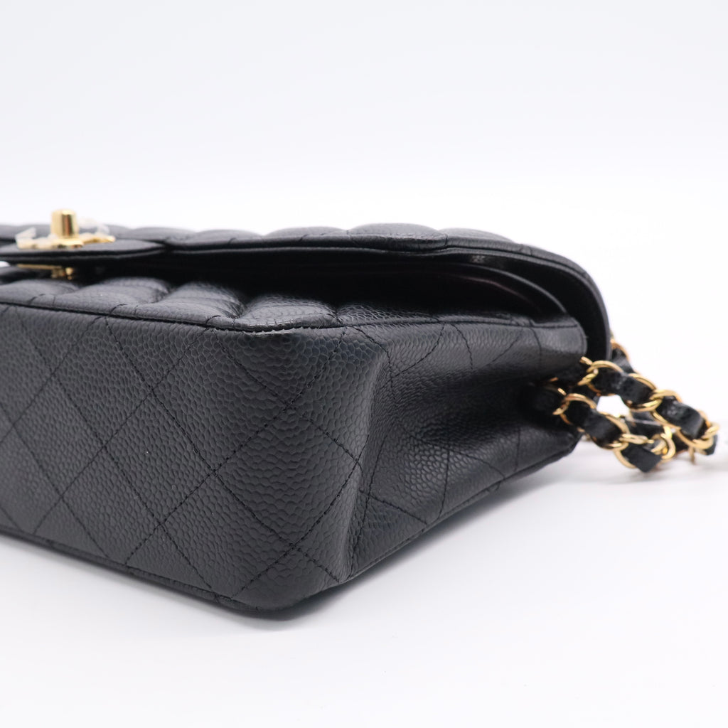 Chanel Caviar Quilted Medium Double Flap Black Twins LDJ3138